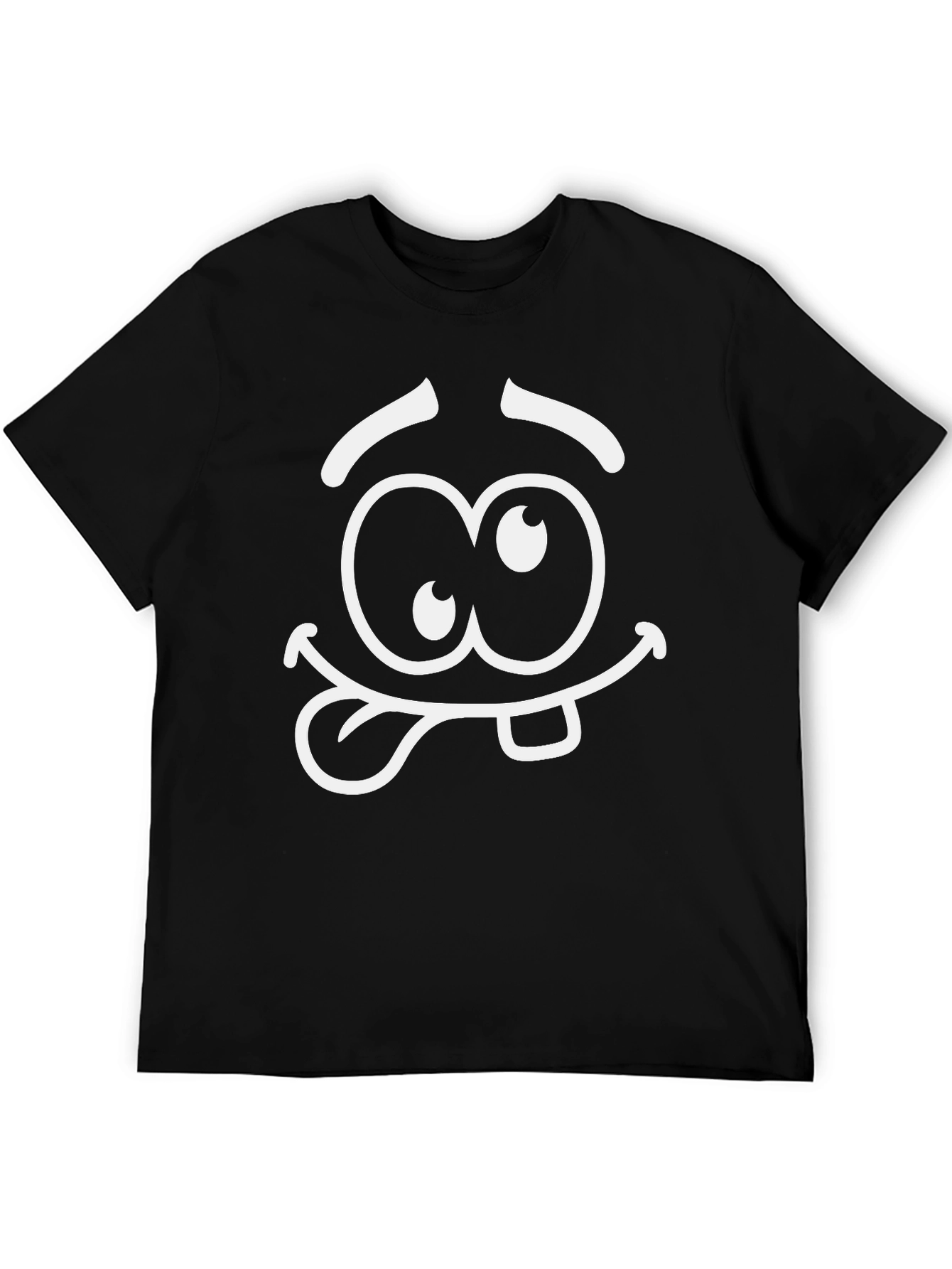 Black Funny Face Graphic T-Shirt - Black view 5