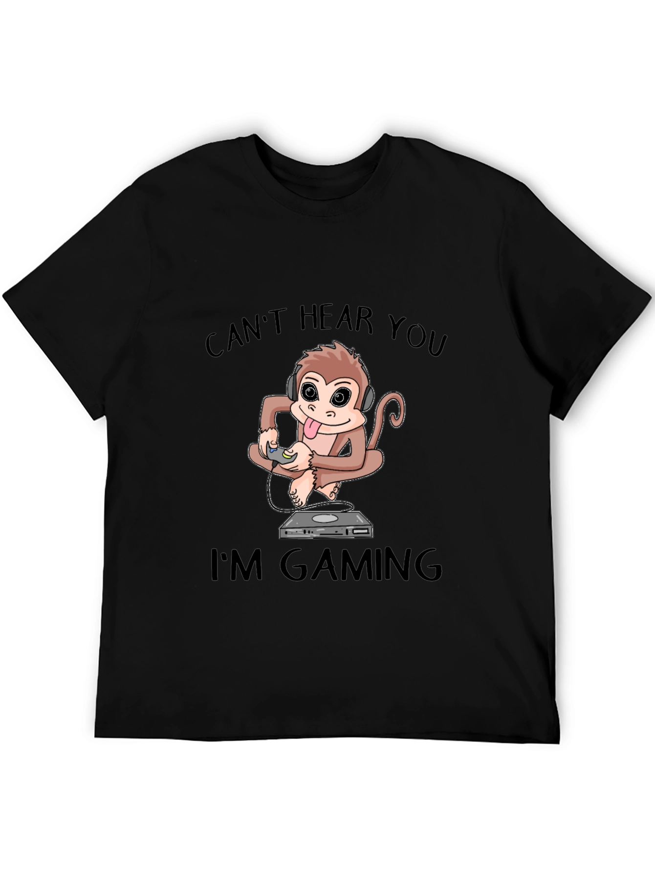 Black Can't Hear You I'm Gaming T-Shirt view 5