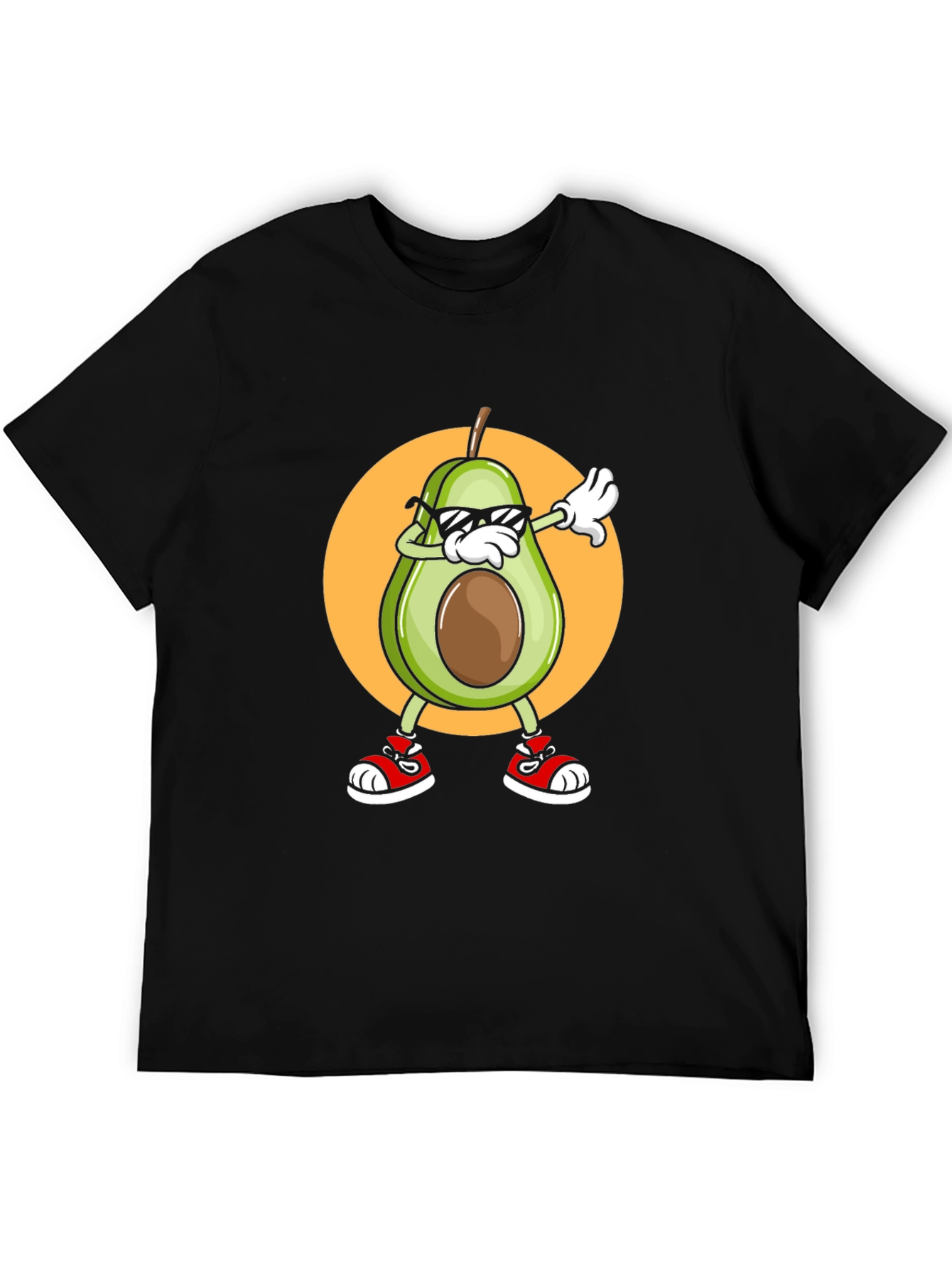 Black Dabbing Avocado Graphic T-Shirt - Trendy Fruit Tee view 5