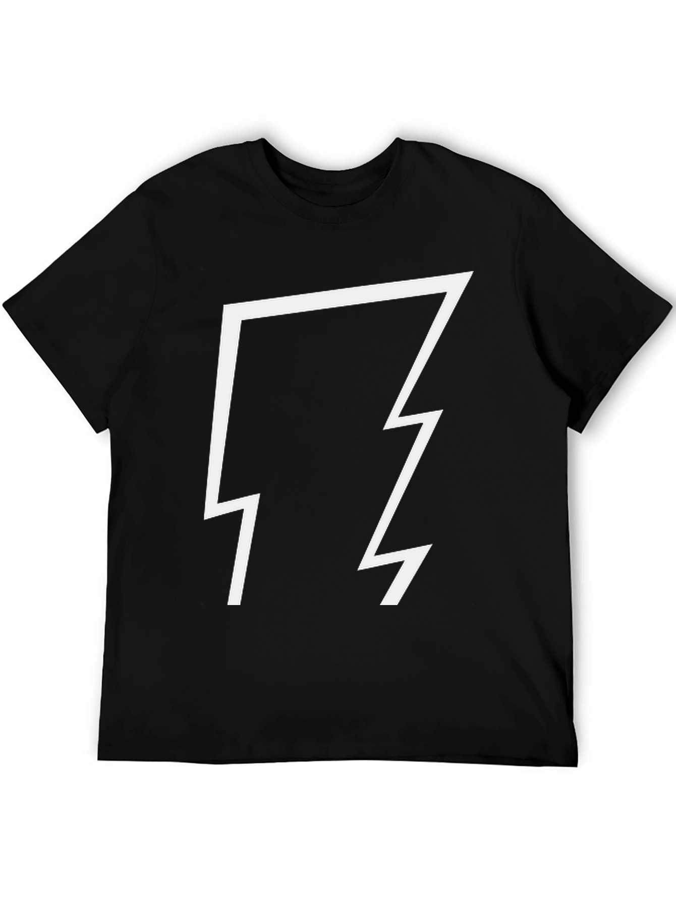 Black Bold Lightning Bolt Graphic Tee - Black view 5
