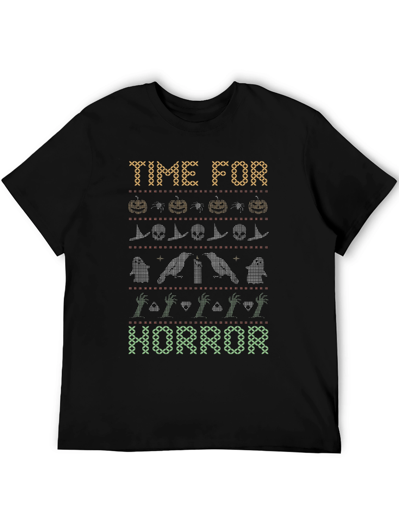 Black Time for Horror Halloween Graphic Tee view 5