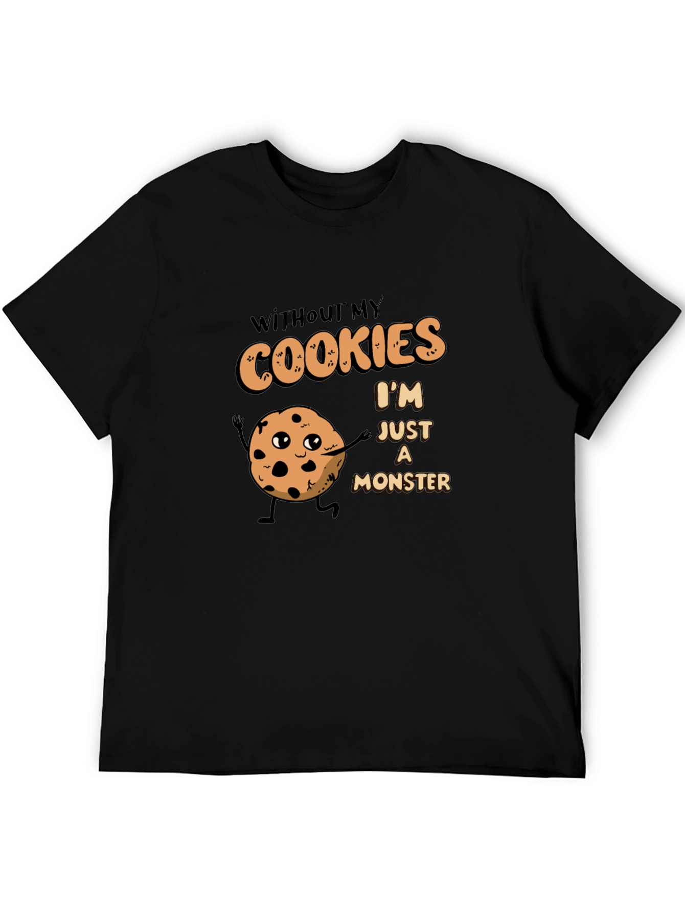 Black Cookie Monster T-Shirt - Funny Graphic Tee view 5