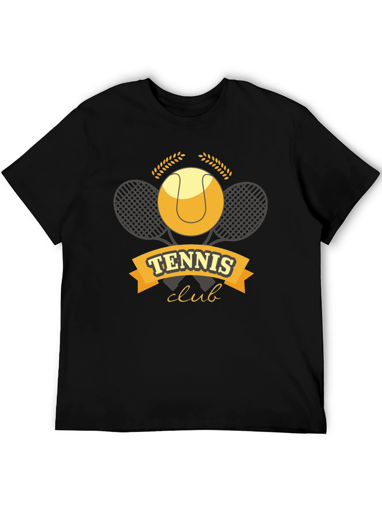Black Tennis Club Graphic T-Shirt - Classic Sports Tee view 5