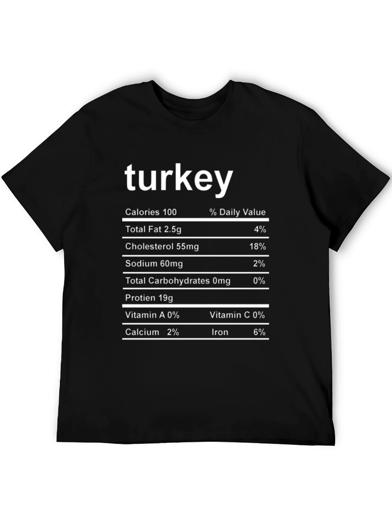 Black Turkey Nutrition Facts Black T-Shirt view 5