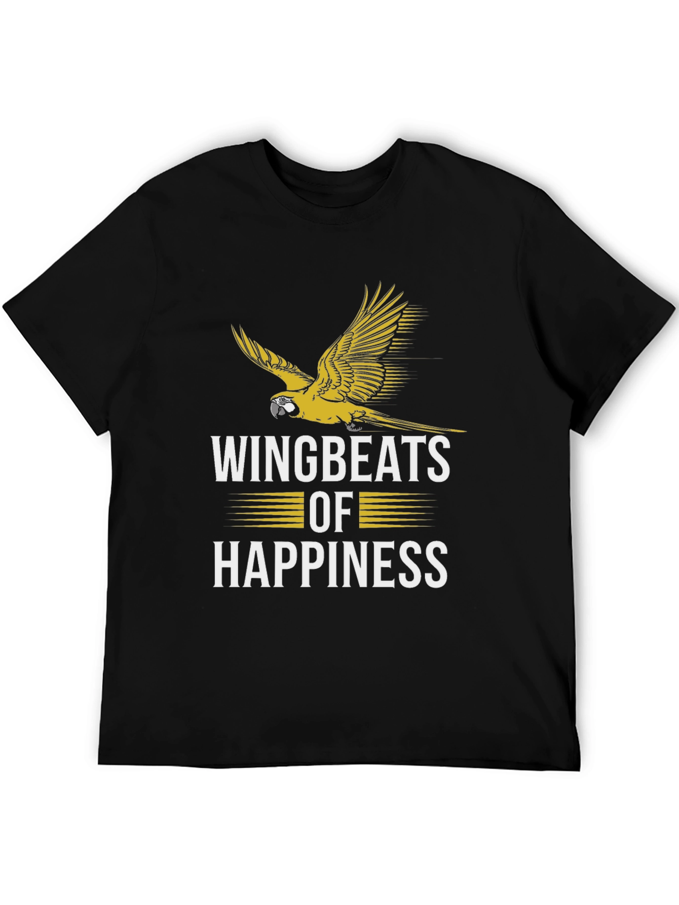 Black Wingbeats of Happiness Parrot Graphic Tee view 5