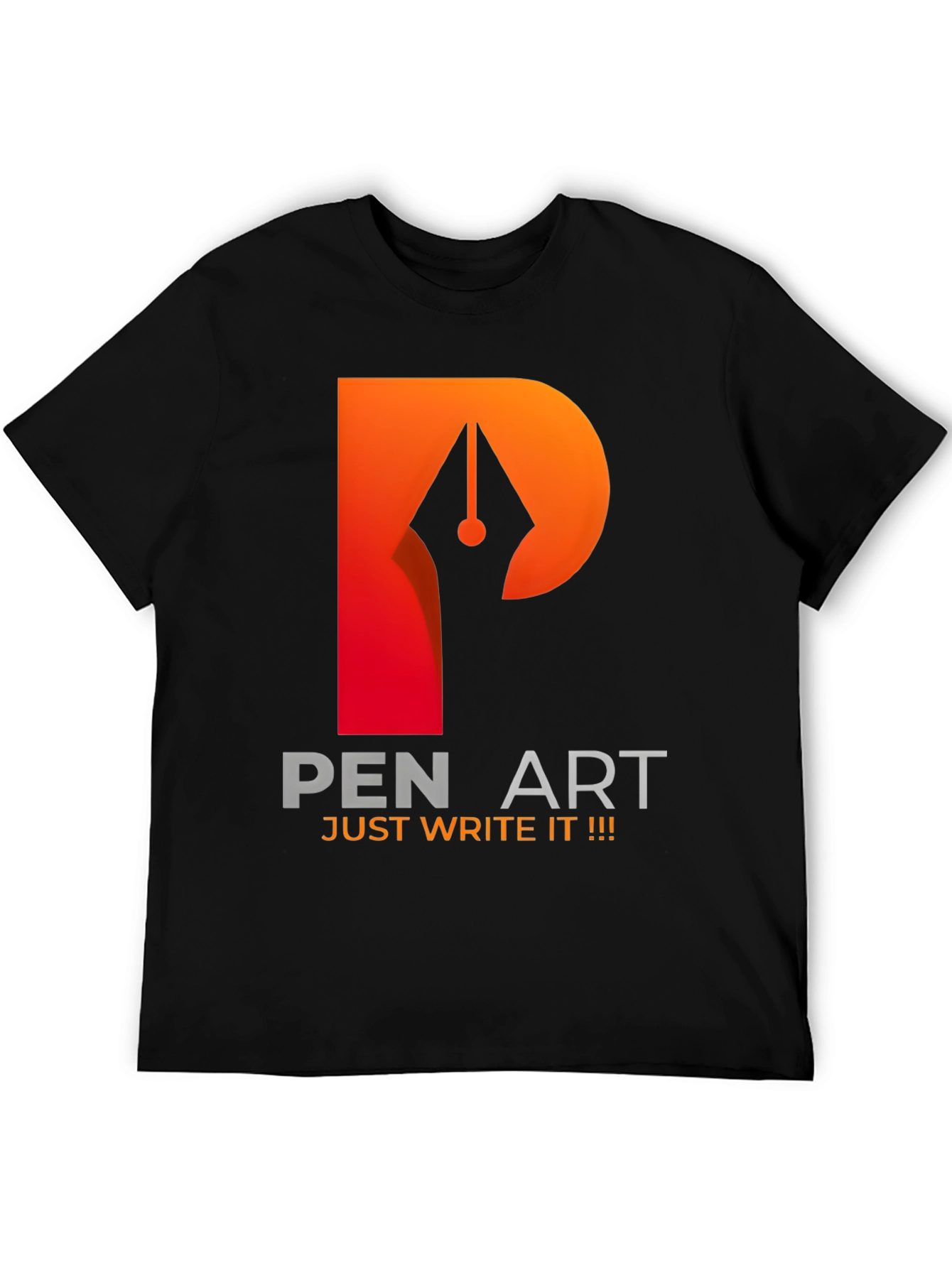 Black Pen Art Graphic T-Shirt - Just Write It! view 5