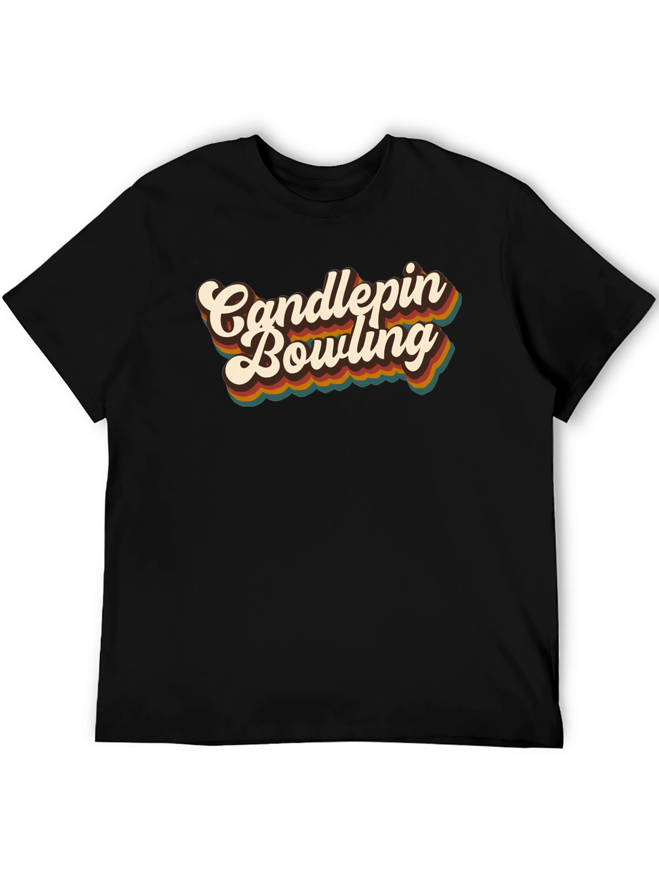 Black Retro Candlepins Bowling Graphic Tee view 5