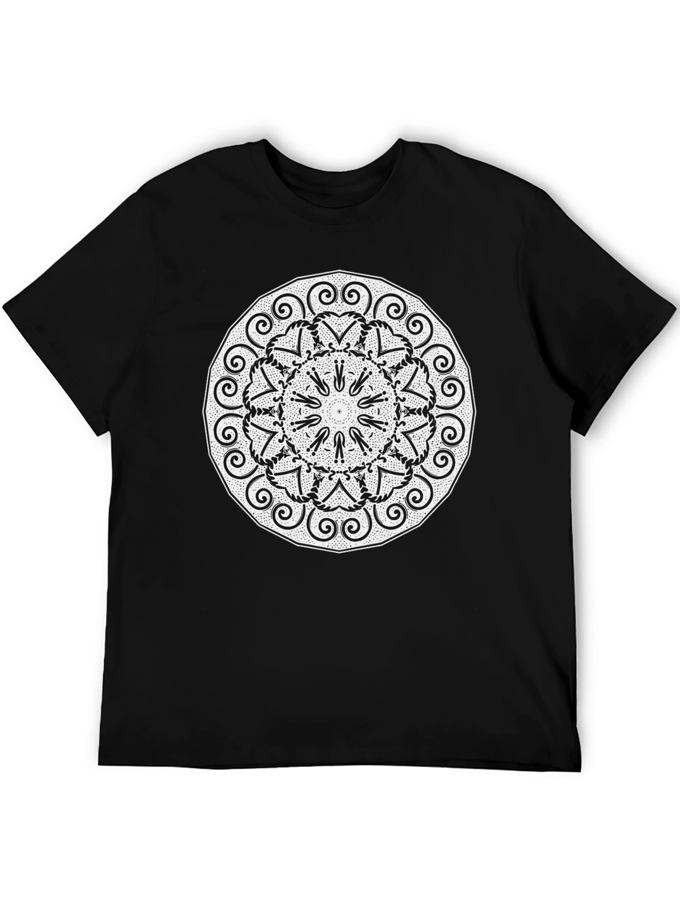 Black Mandala Graphic Tee - Stylish & Unique Black T-Shirt view 5