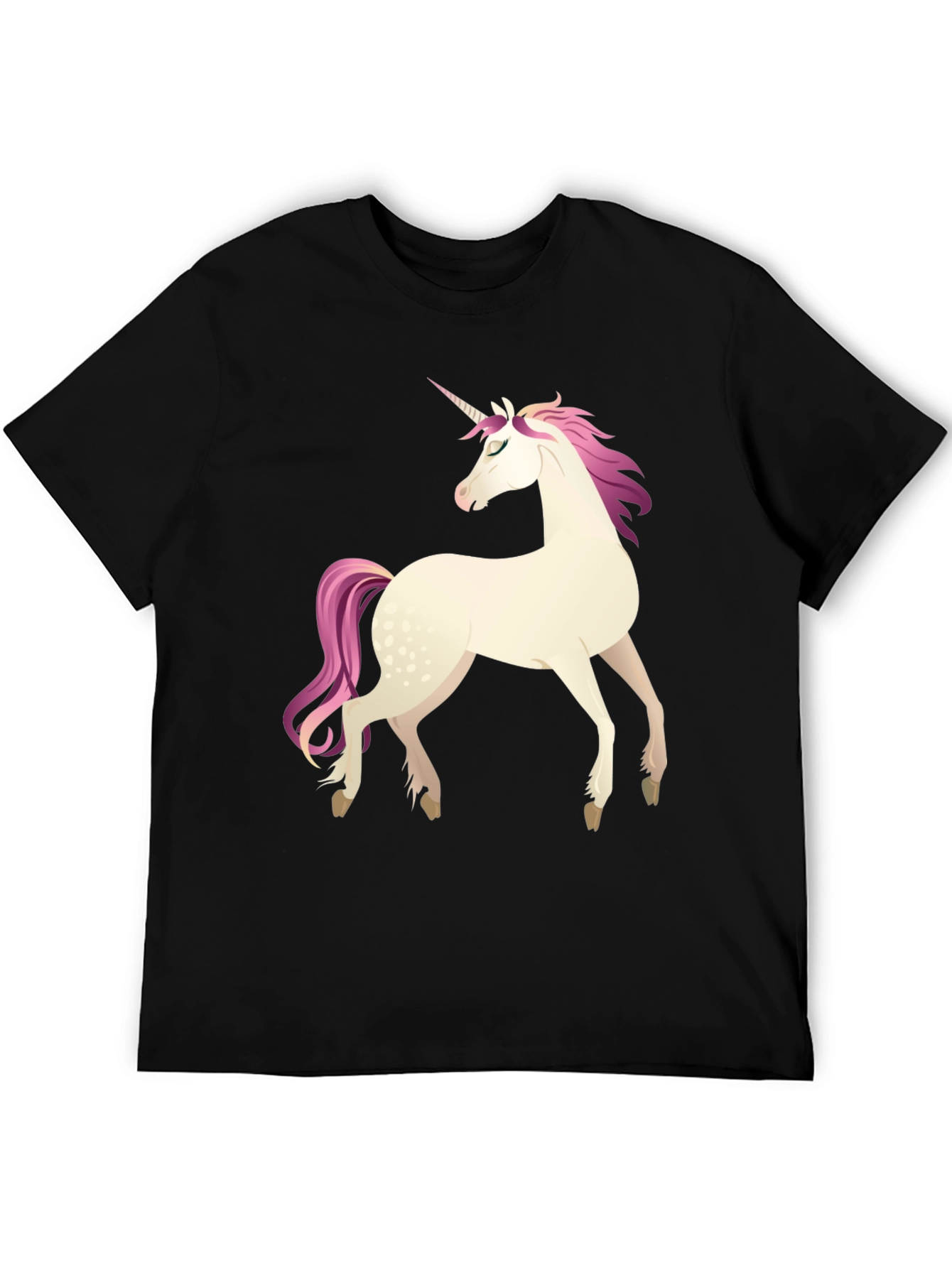 Black Unicorn Graphic Tee - Black Cotton Blend Shirt view 5