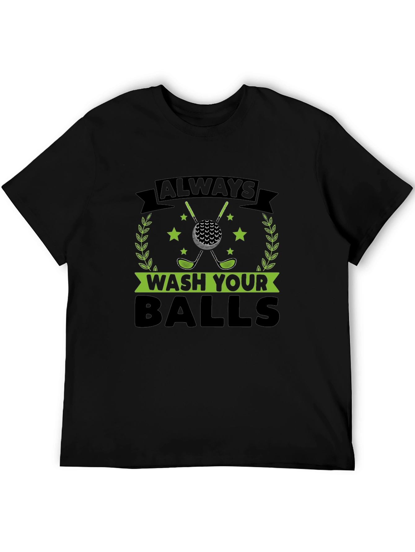 Black Funny Golf T-Shirt - Always Wash Your Balls view 5