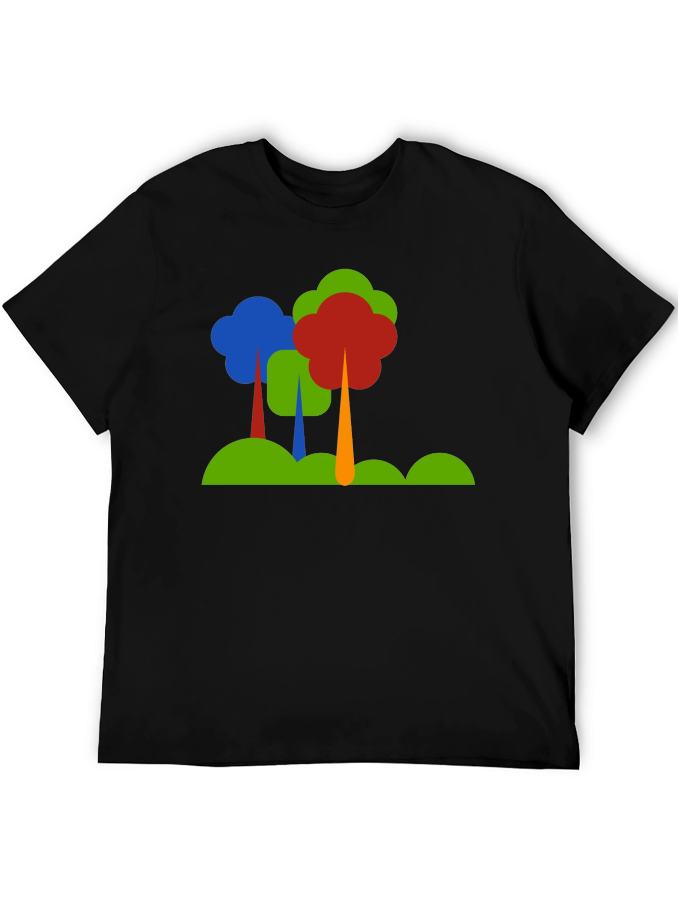 Black Abstract Tree Graphic Black T-Shirt view 5