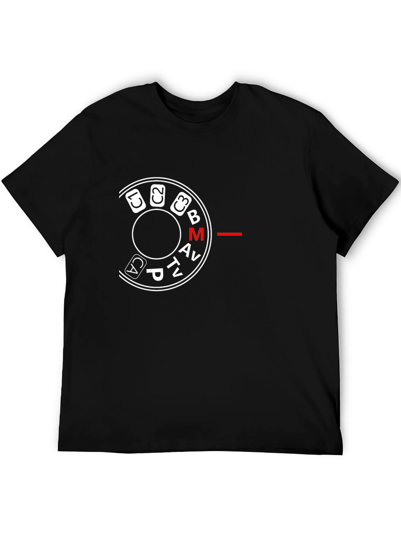 Black Camera Mode Dial Graphic Tee - Black view 5