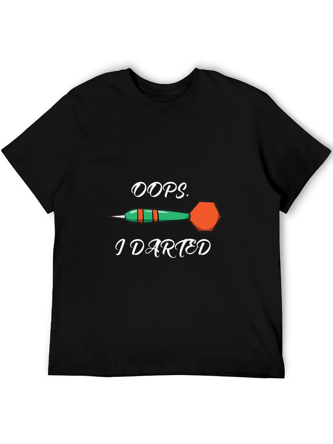 Black Oops I Darted T-Shirt - Novelty Dart Tee view 5