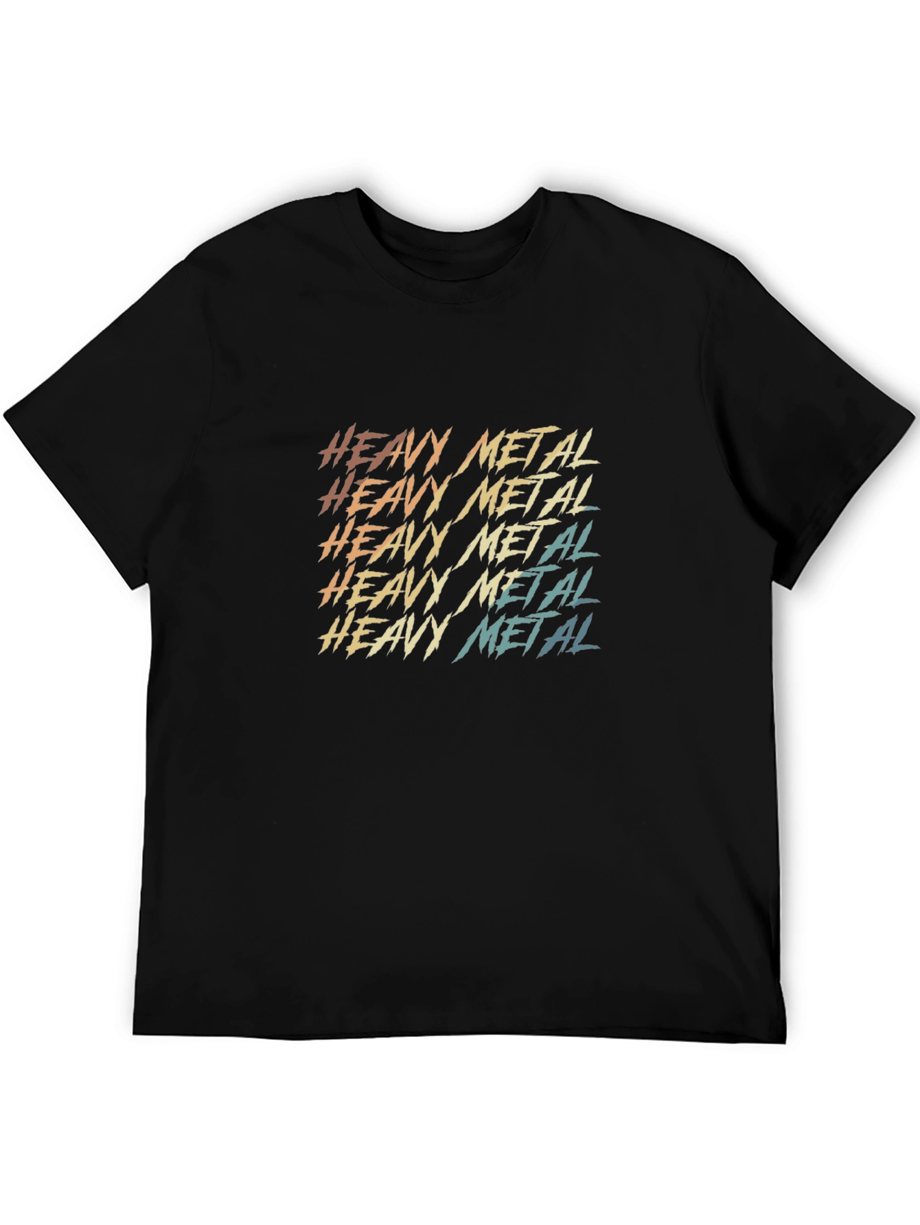 Black Heavy Metal Retro T-Shirt view 5