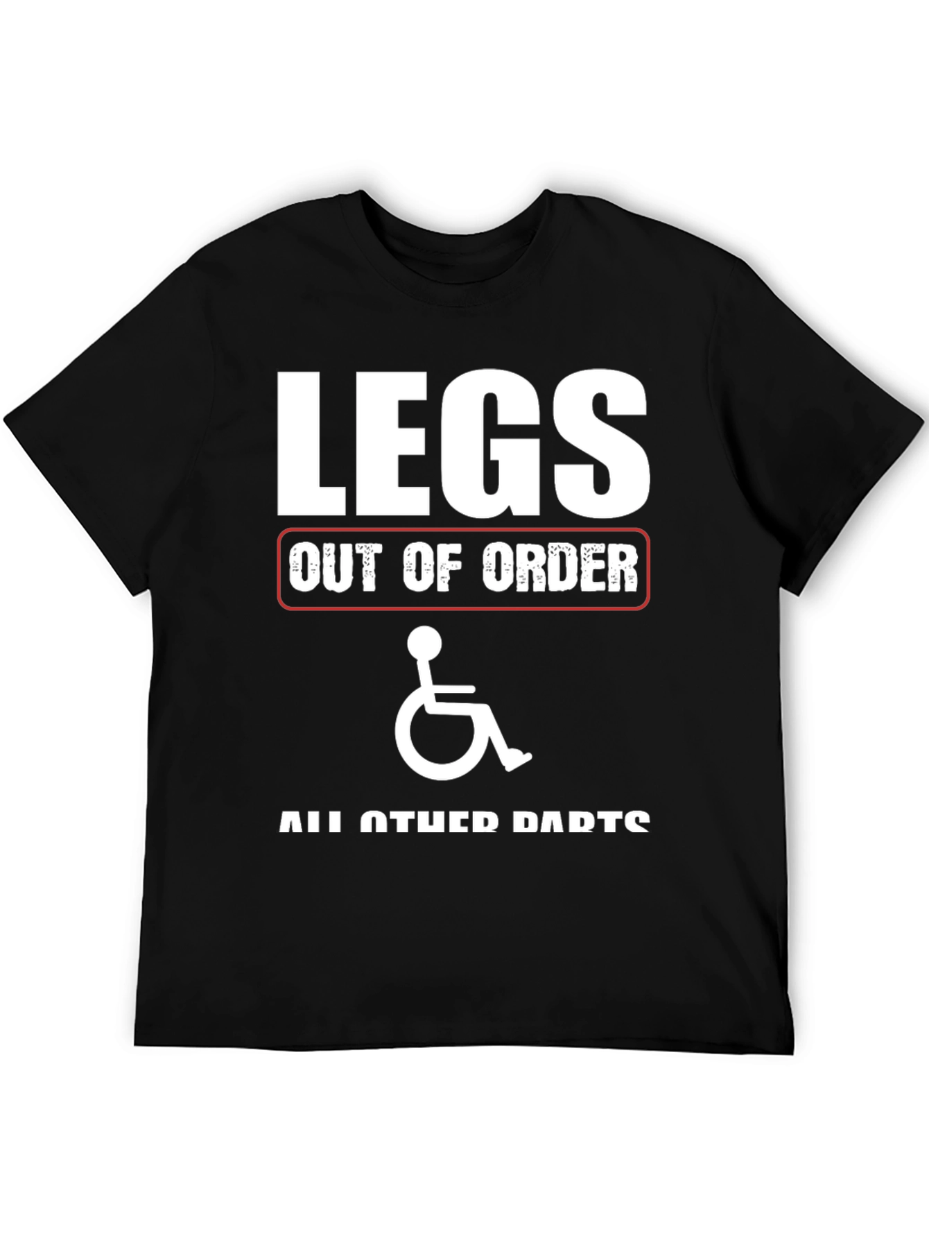Black Funny Legs Out of Order T-Shirt view 5