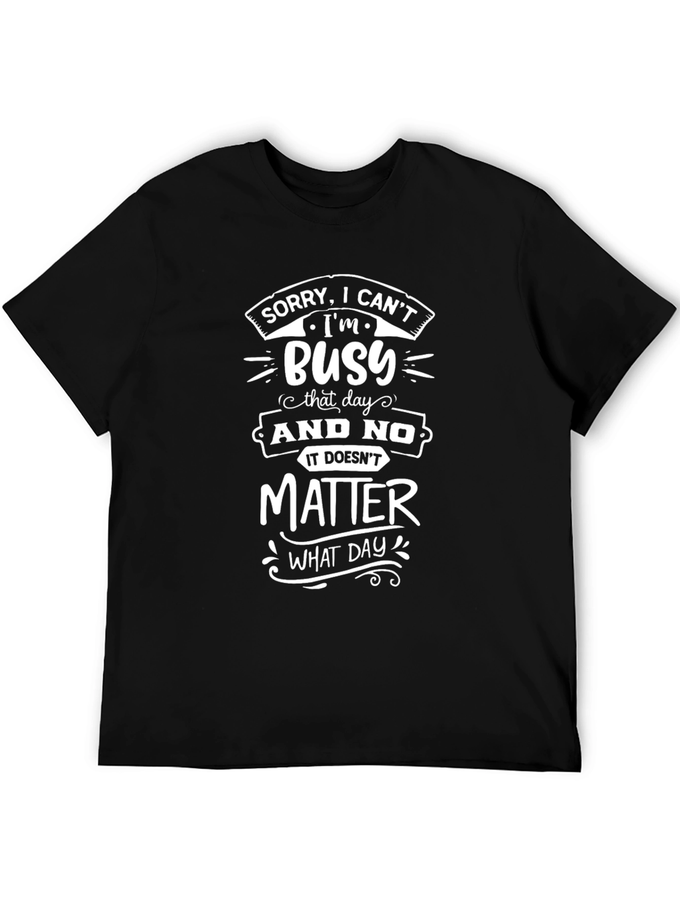 Black Busy Graphic T-Shirt - Funny Sarcastic Tee view 5