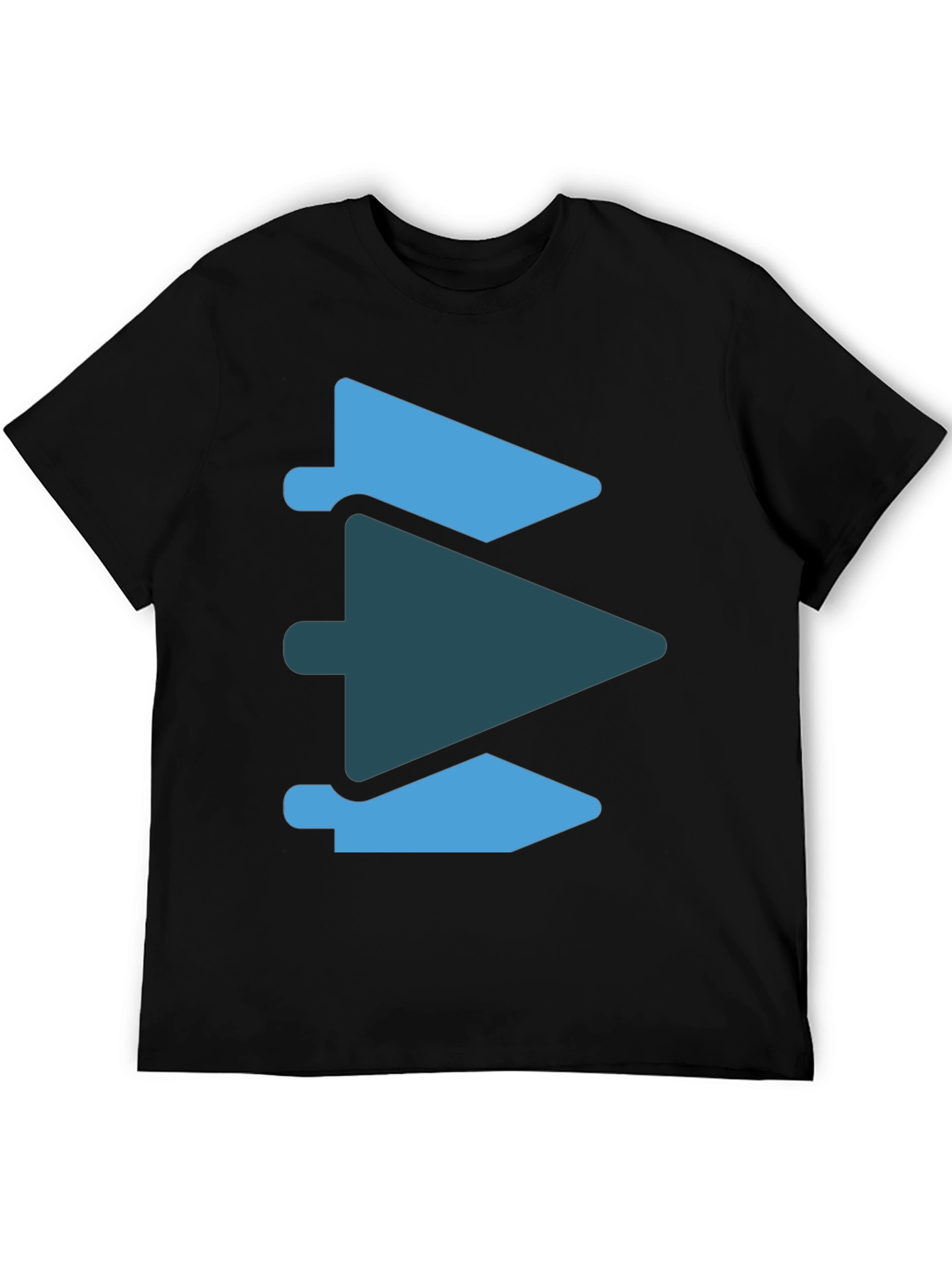 Black Abstract Arrow Graphic Tee - Modern Casual Style view 5
