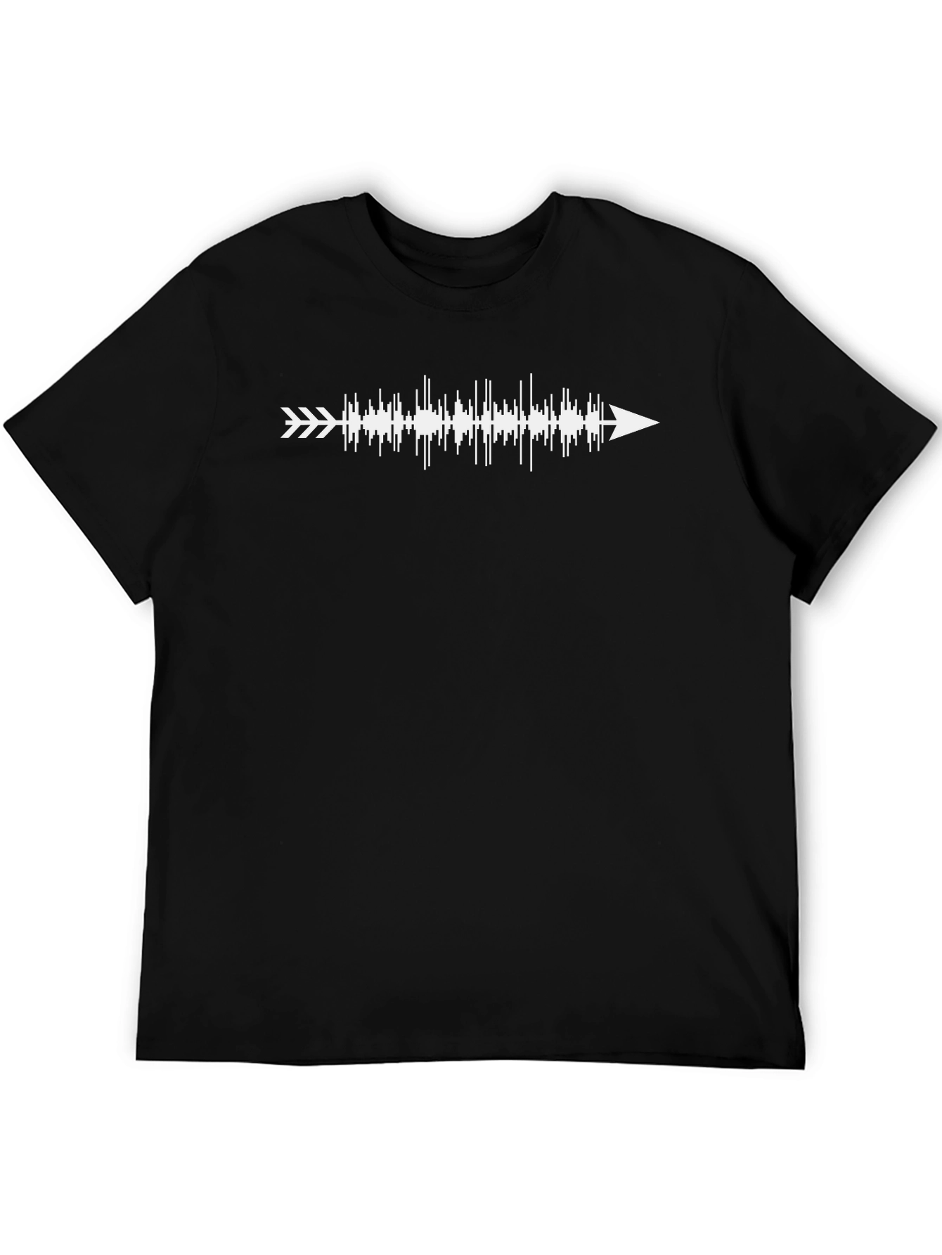 Black Soundwave Arrow Graphic Tee - Modern Black T-Shirt view 5
