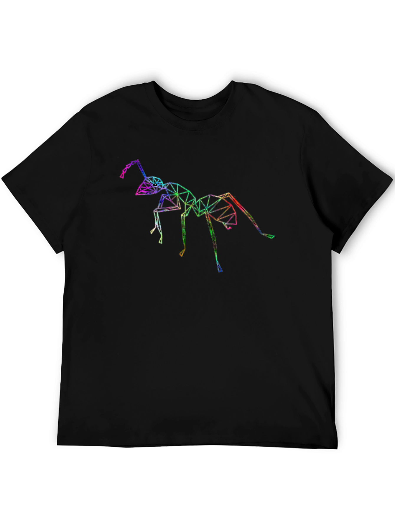 Black Geometric Ant Graphic T-Shirt - Black view 5