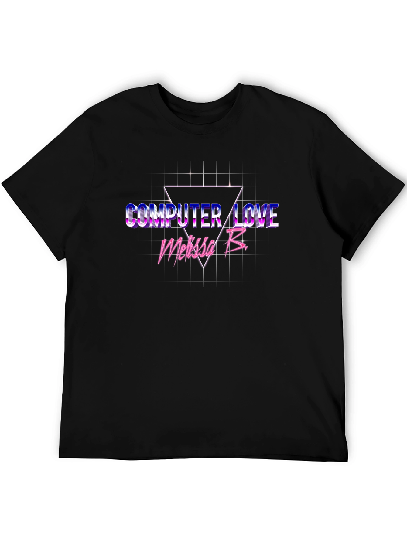 Black Computer Love Retro T-Shirt view 5