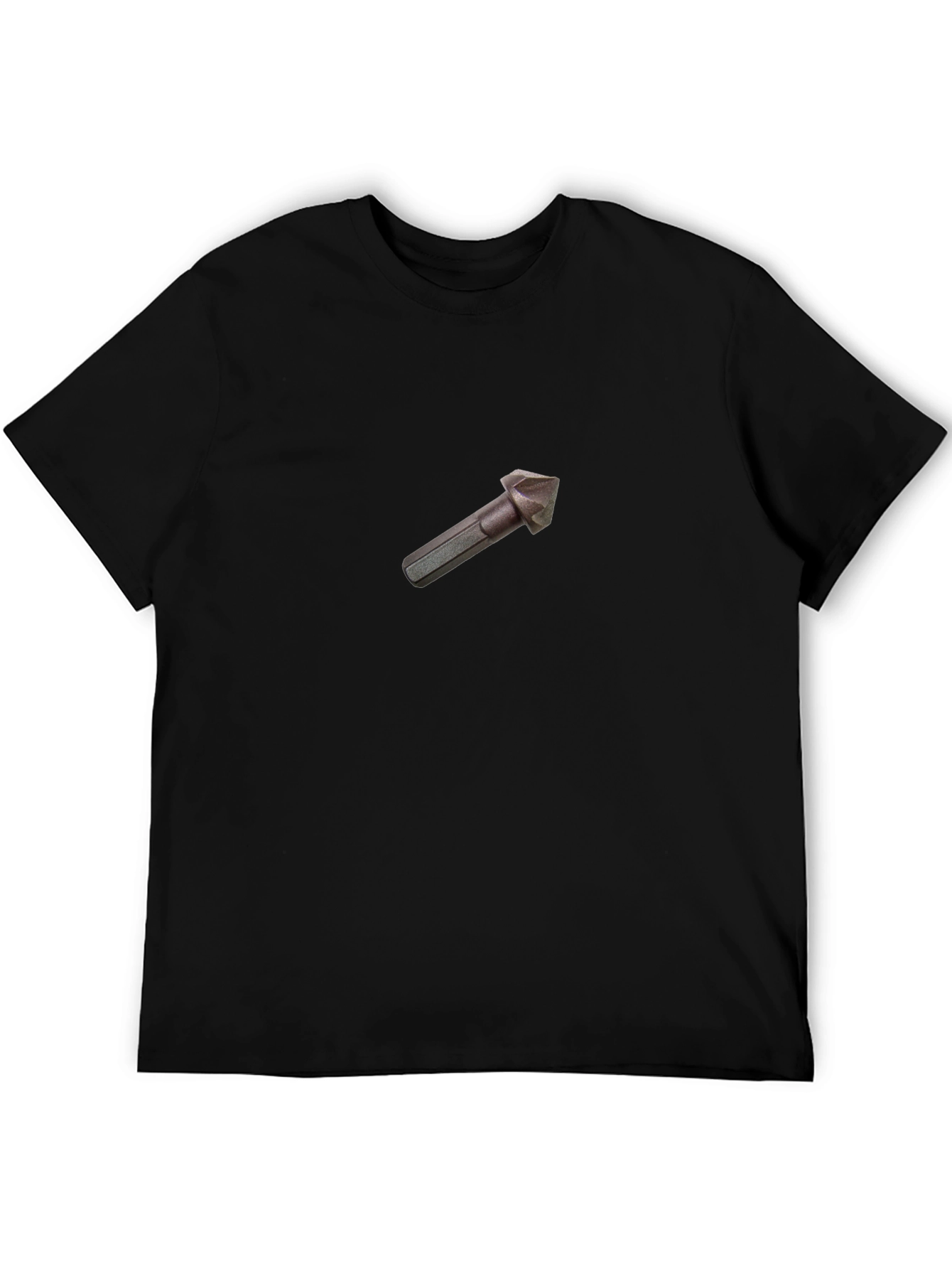 Black Black Tee Shirt - Drill Bit Design view 5