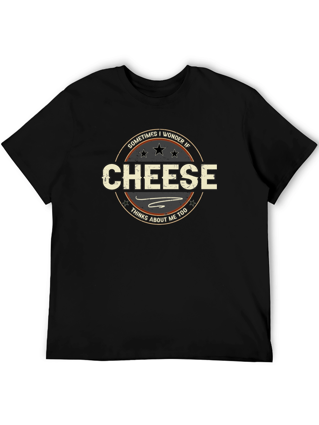 Black Cheese Lover T-Shirt - Funny Graphic Tee view 5