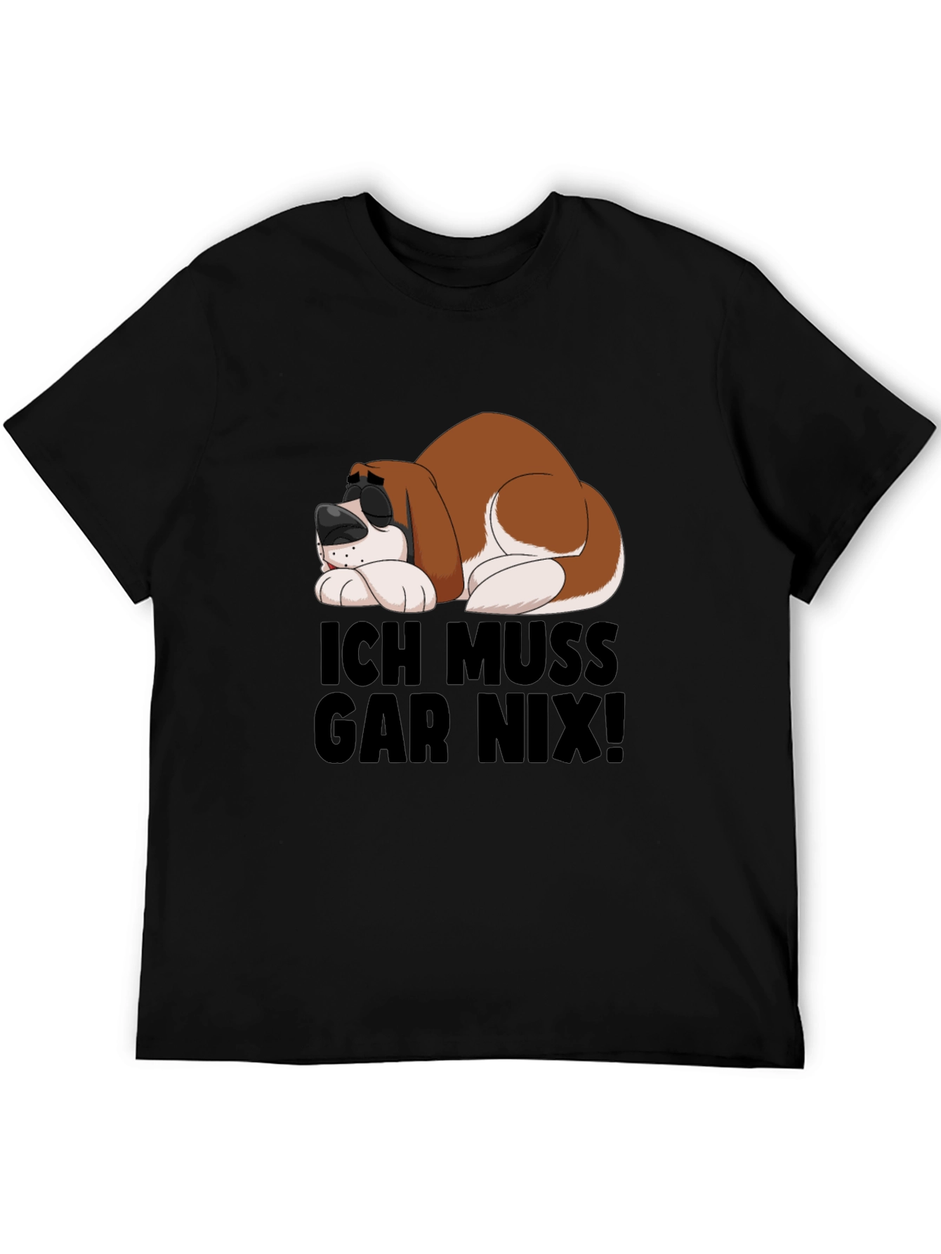 Black Ich Muss Gar Nix T-Shirt - Sleeping Dog view 5