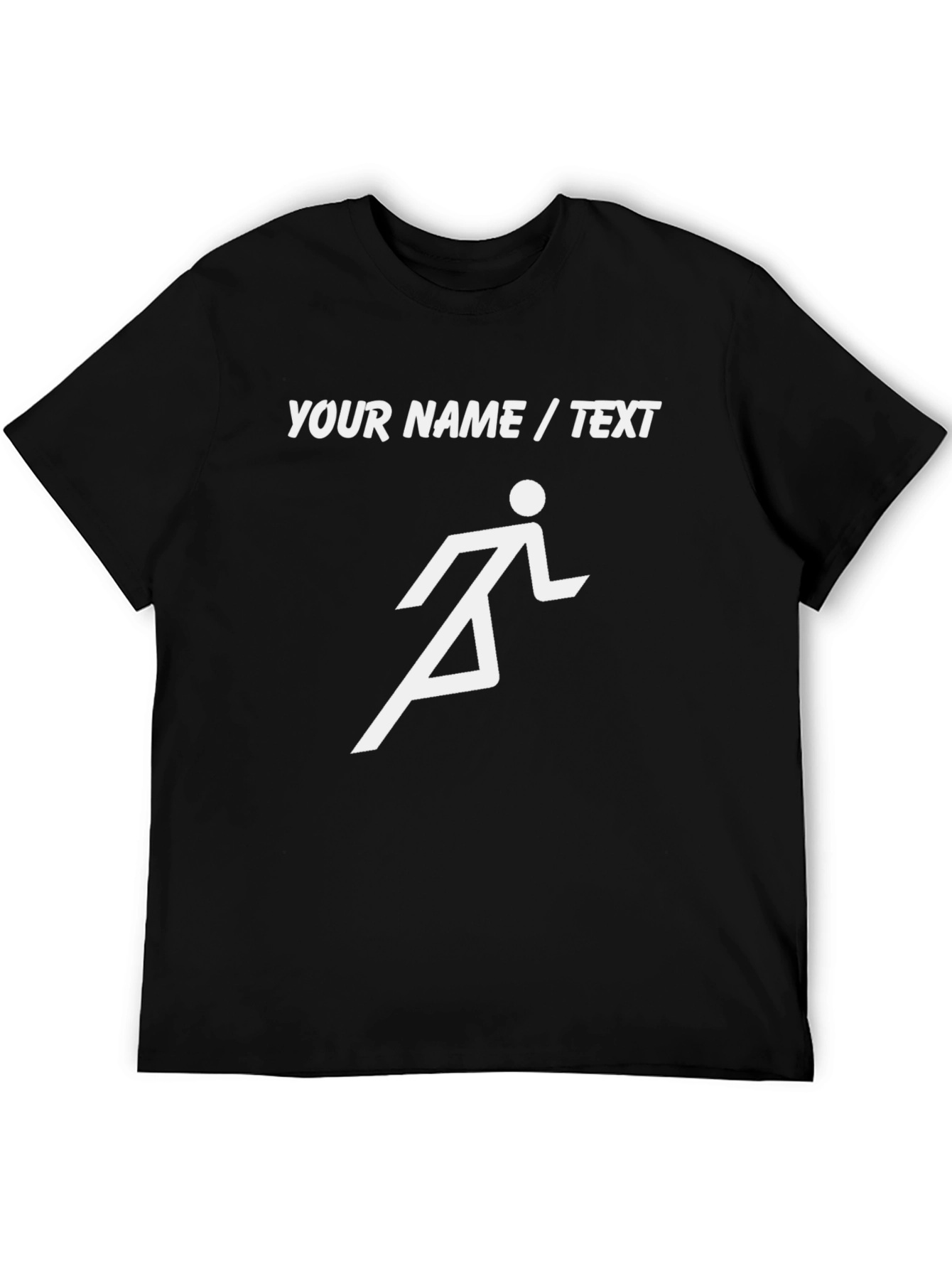 Personalized Running Man Graphic Tee - Black - 5