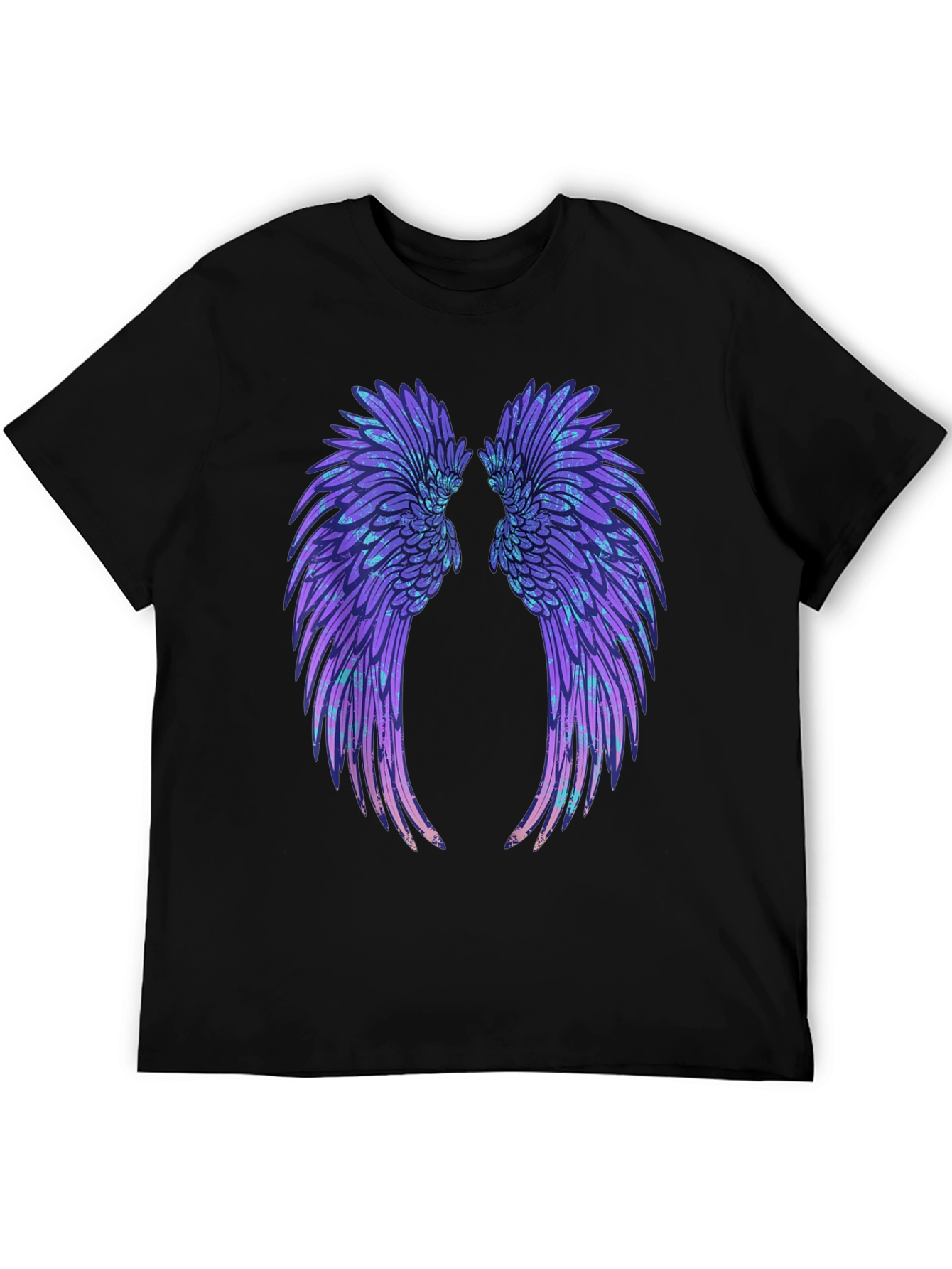 Black Angel Wings Graphic Black T-Shirt view 5