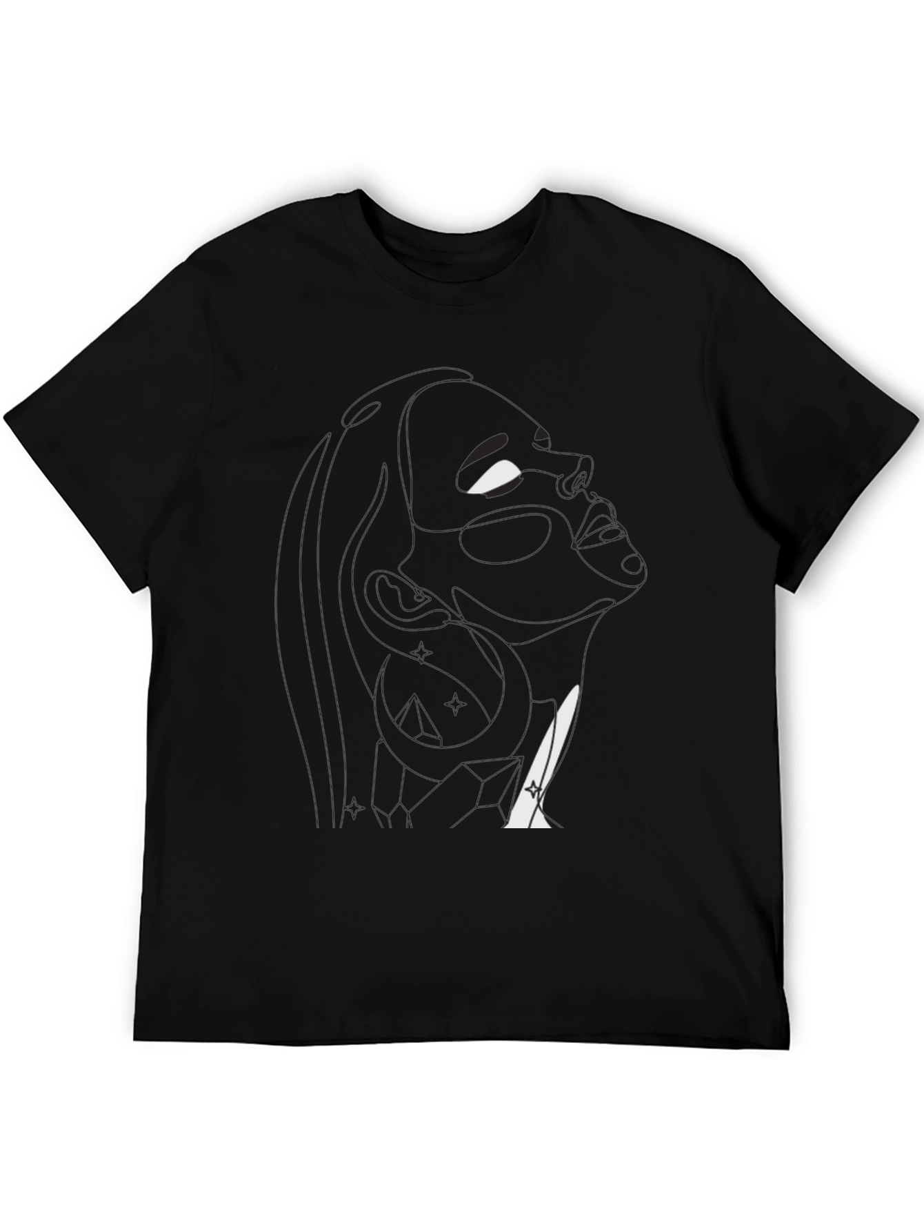 Black Abstract Silhouette Graphic Black T-Shirt view 5