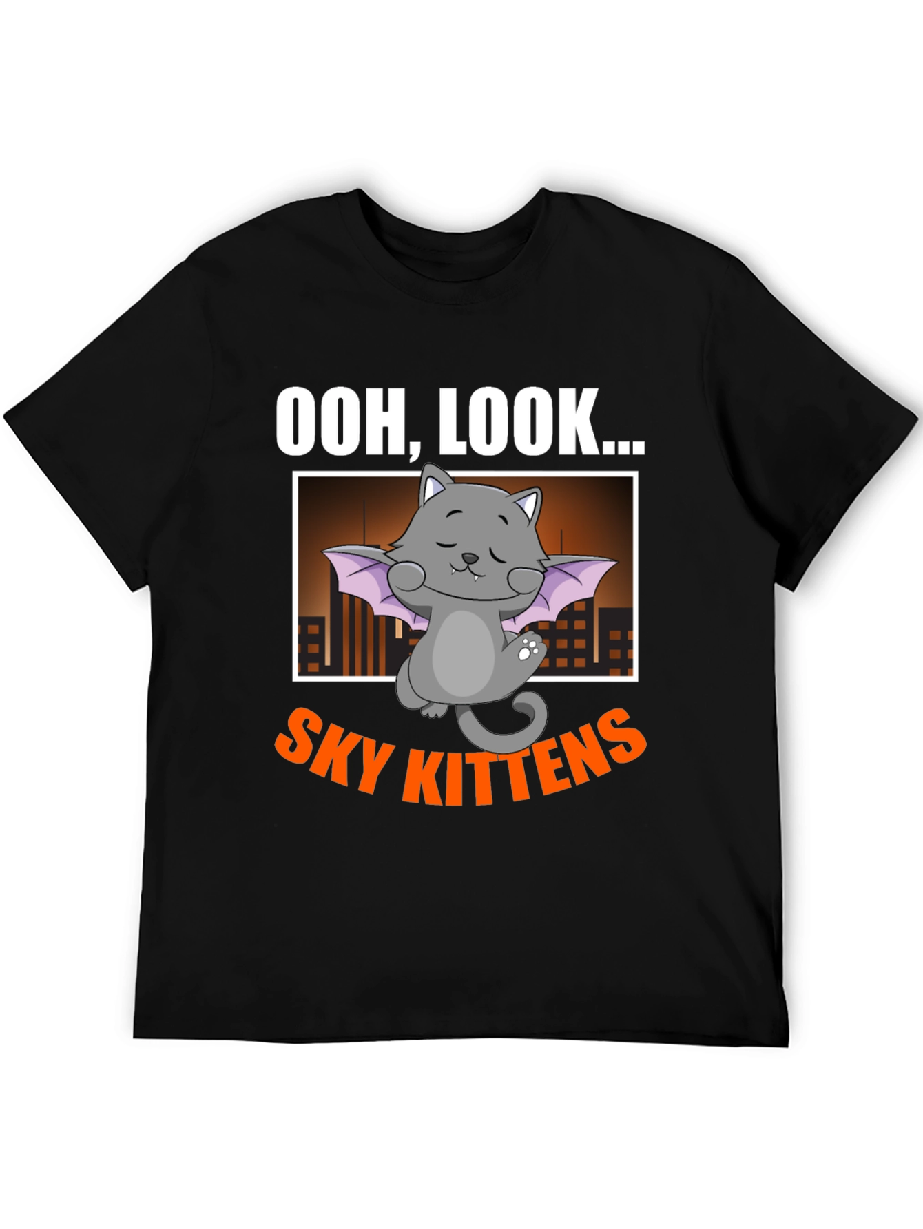 Black Ooh, Look... Sky Kittens Black Graphic Tee view 5