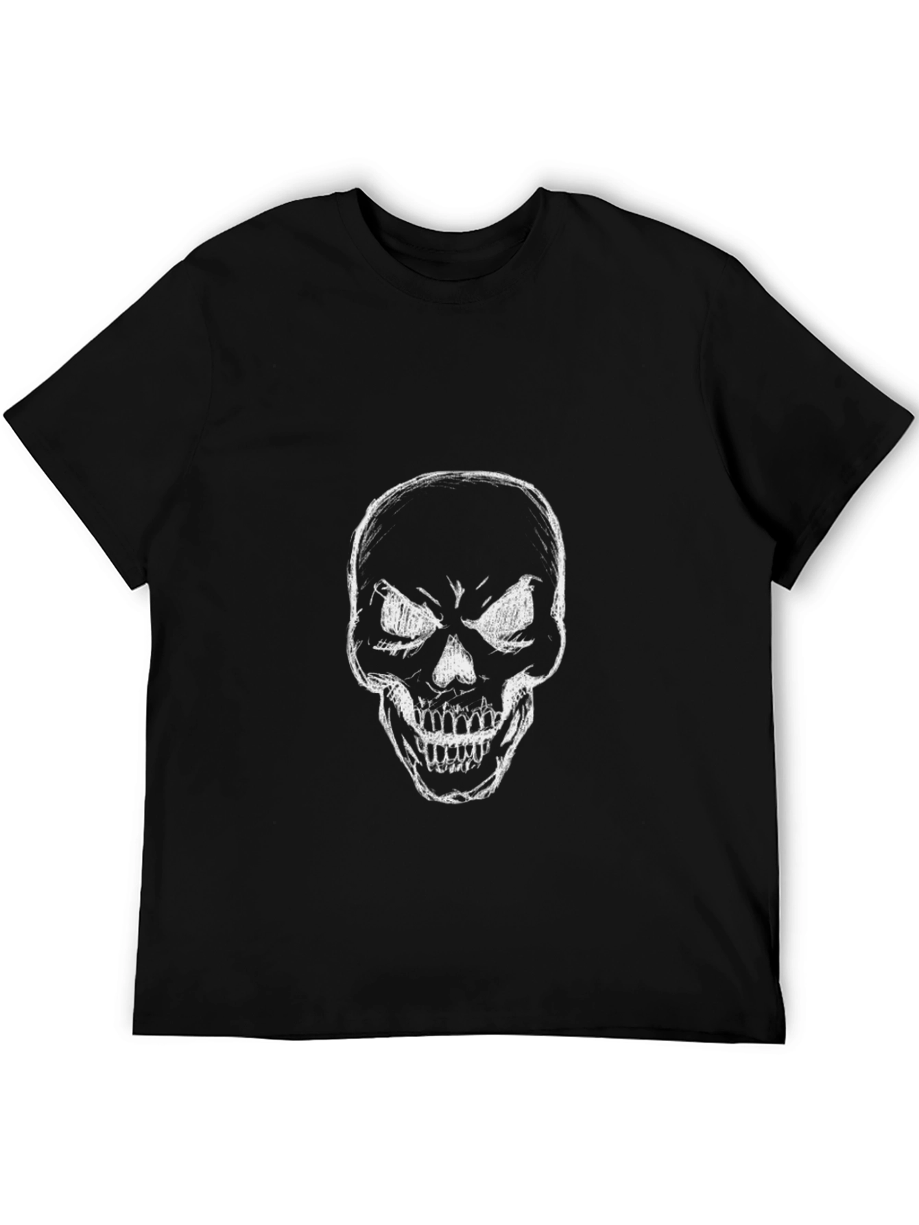 Black Skull Graphic Black T-Shirt for Men view 5
