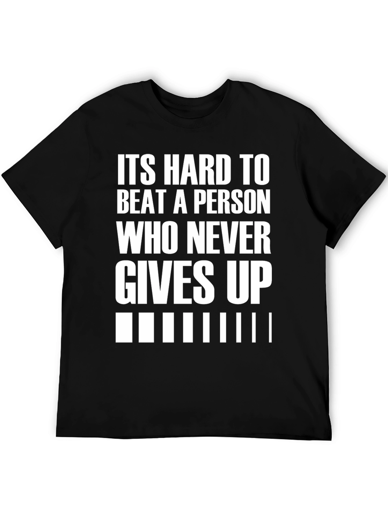 Black Motivational Black T-Shirt: Never Give Up view 5