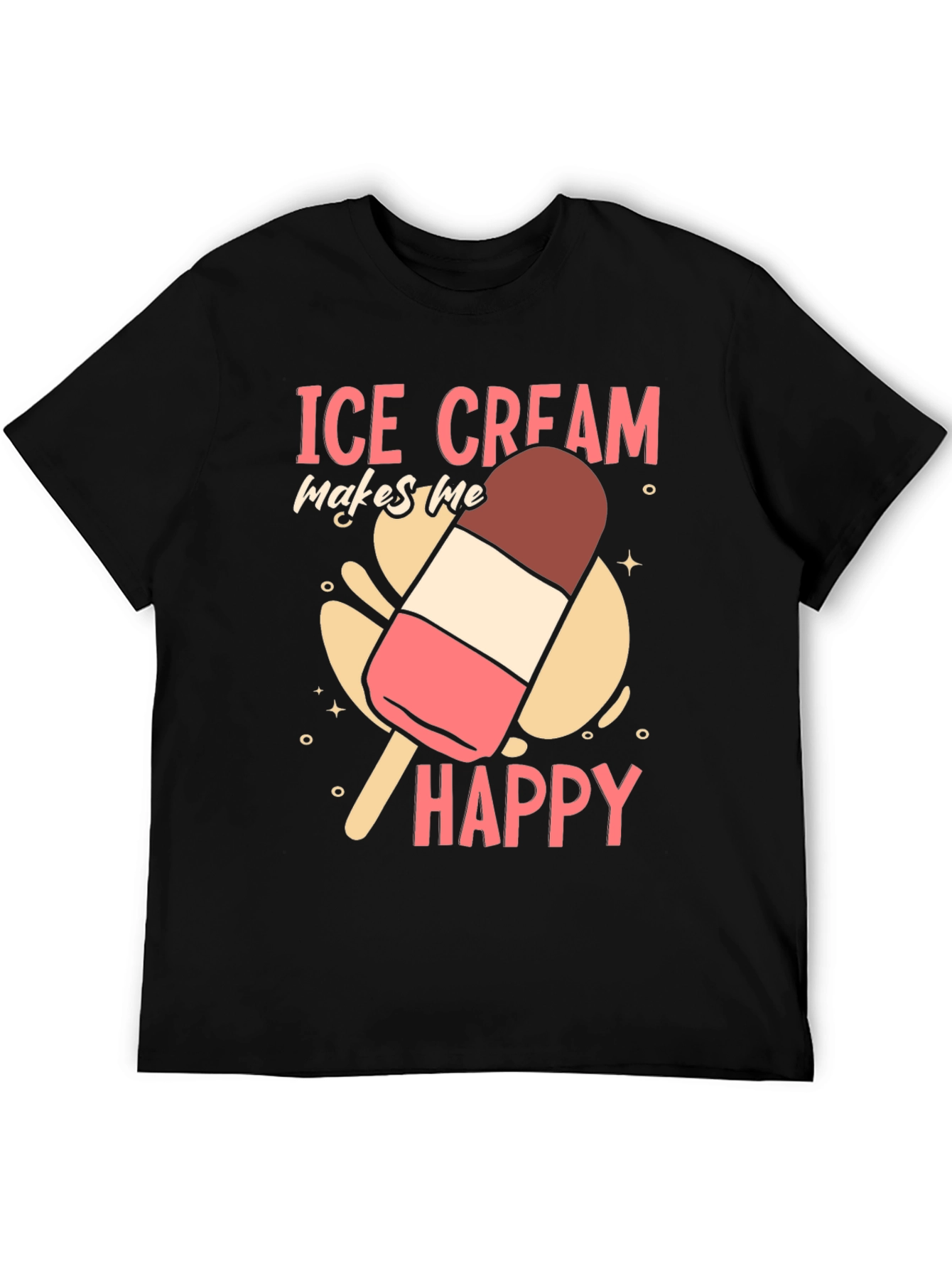 Black Ice Cream Makes Me Happy Graphic Tee view 5