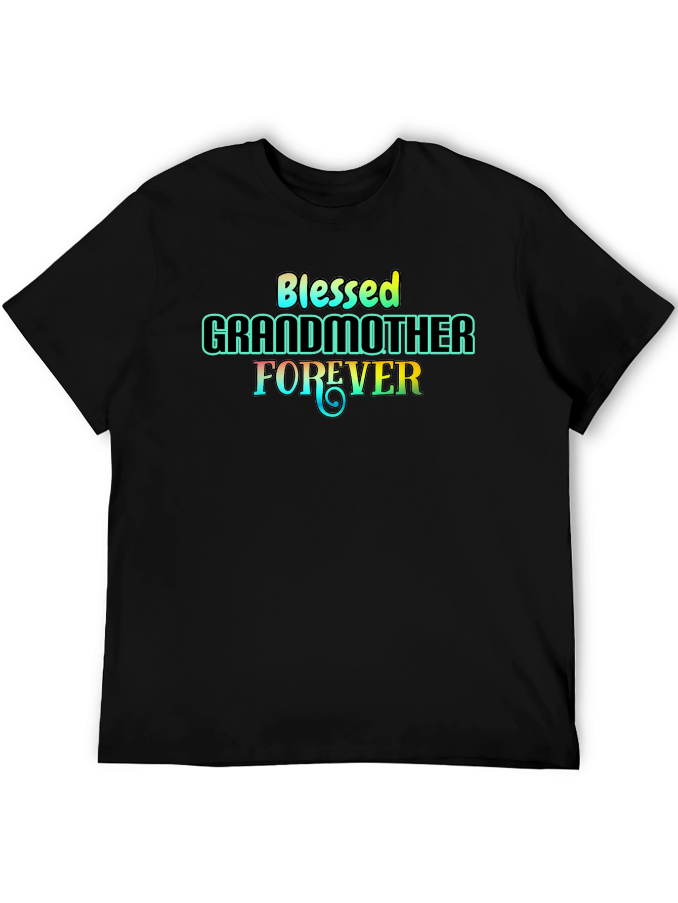 Black Blessed Grandmother Forever Black T-Shirt view 5