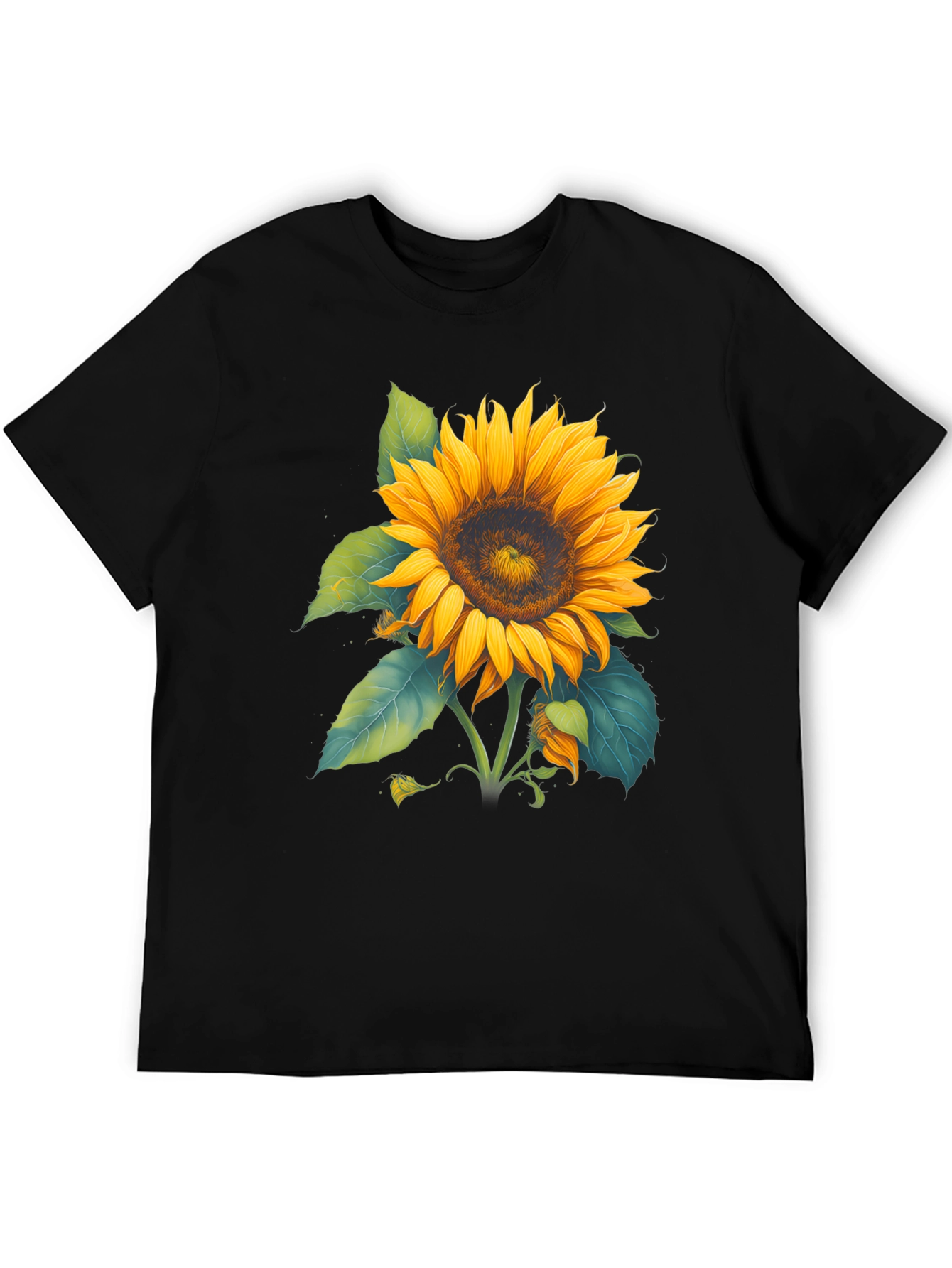 Black Sunflower Graphic Black T-Shirt view 5