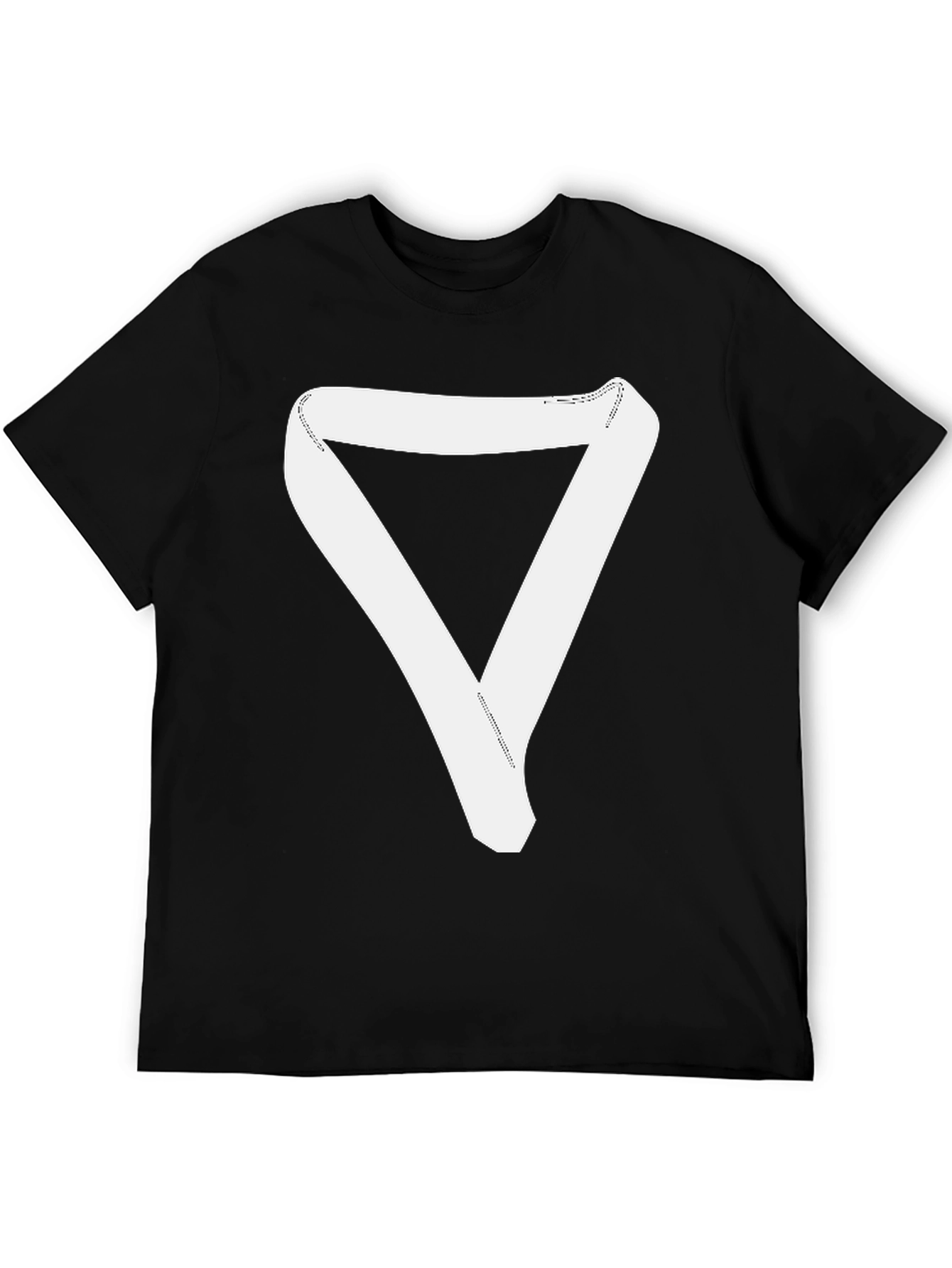 Black Minimalist Triangle Ribbon Graphic T-Shirt - Unisex view 5