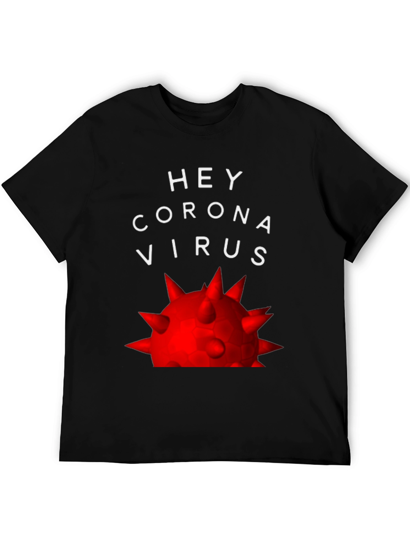 Black Hey Coronavirus T-Shirt - Bold Graphic Tee view 5