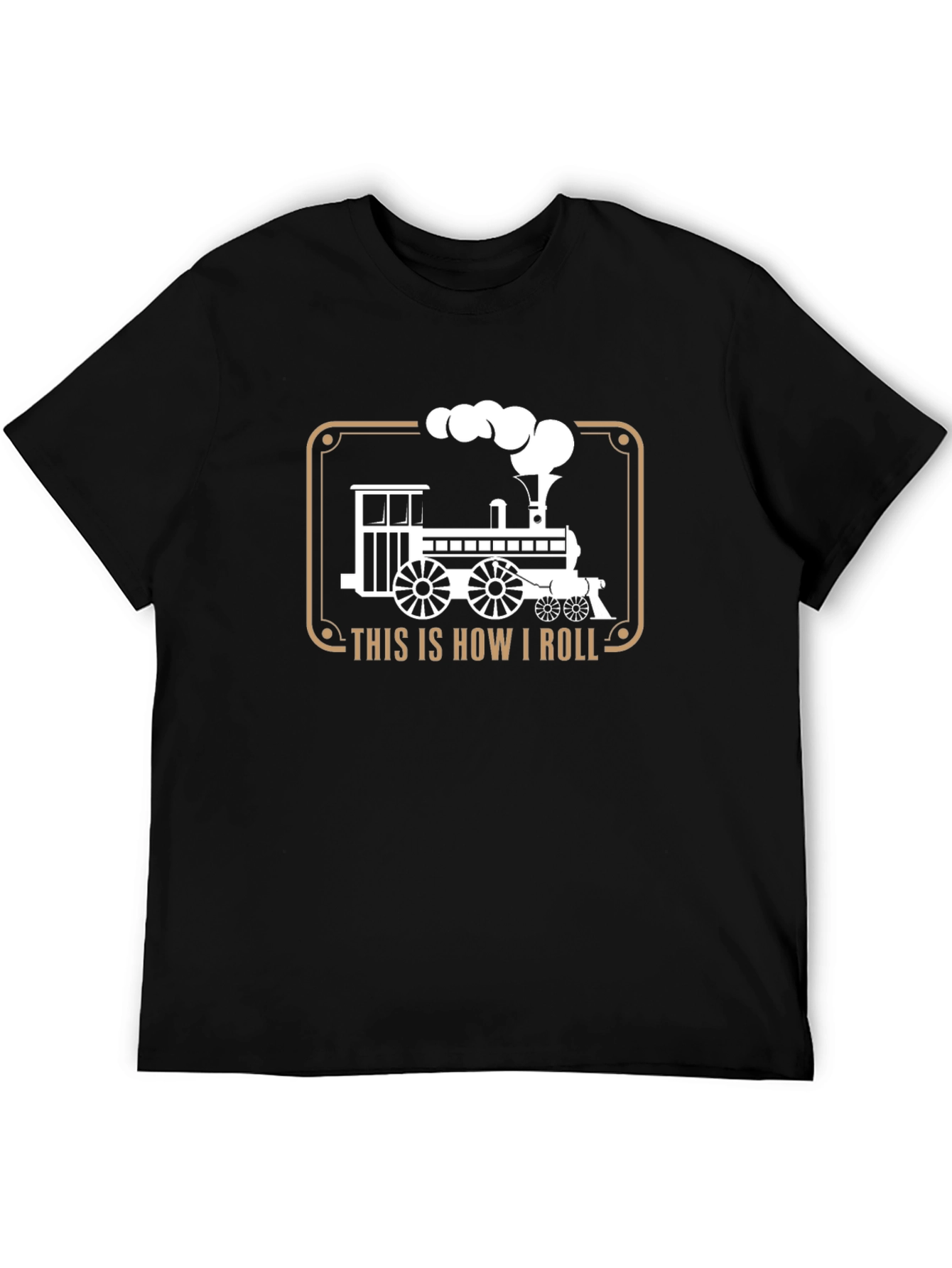 Black This is How I Roll Steam Train T-Shirt view 5