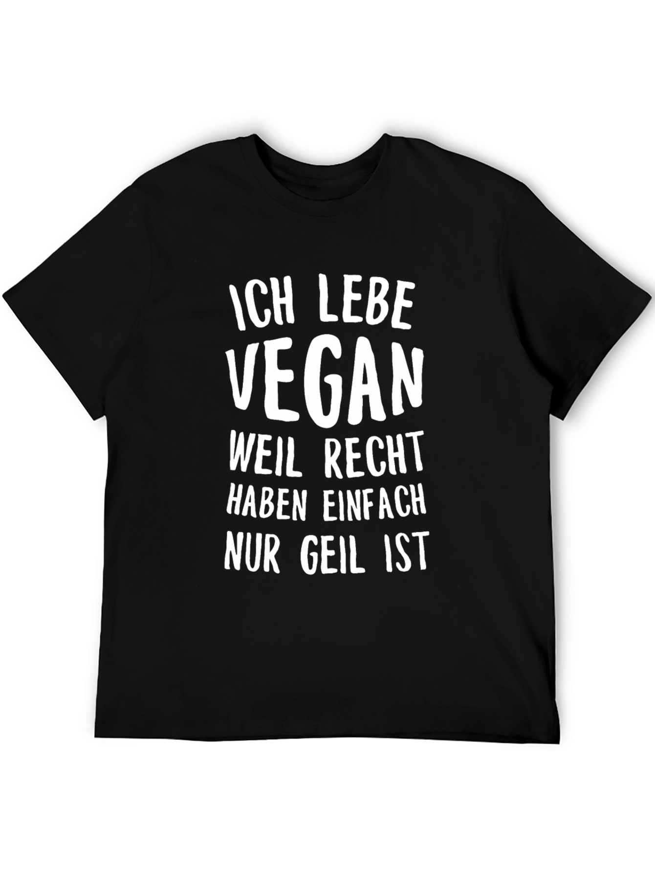 Black Vegan Statement T-Shirt - Ich Lebe Vegan - Cool Graphic Tee view 5