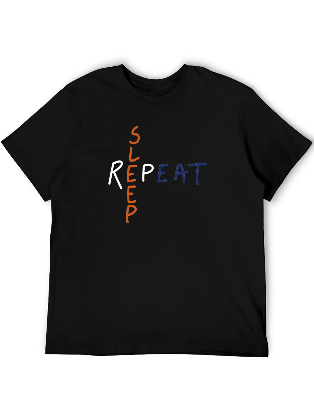 Black Sleep Repeat Graphic Tee - Soft Cotton Comfort view 5