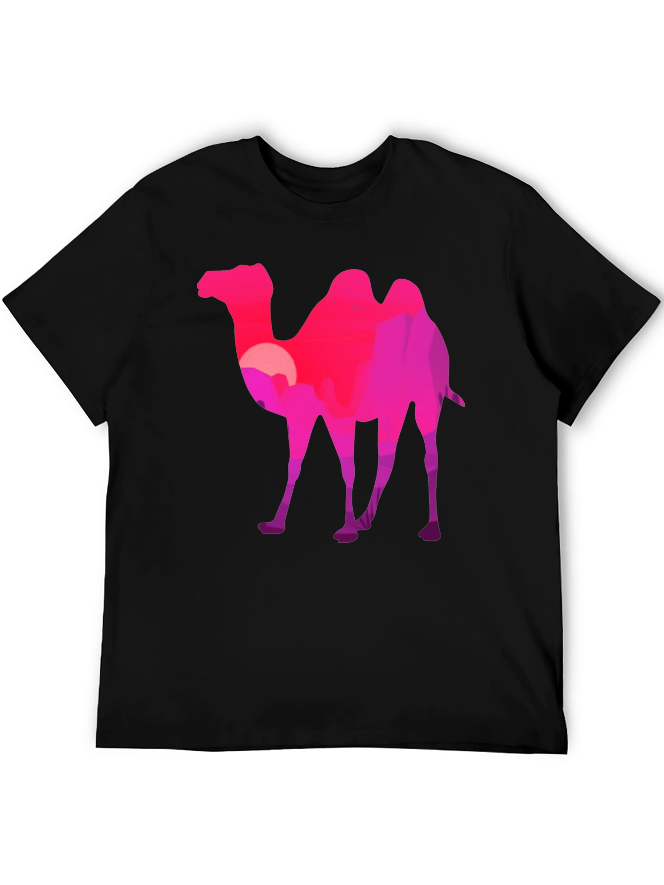 Black Camel Silhouette T-Shirt - Desert Sunset Graphic Tee view 5