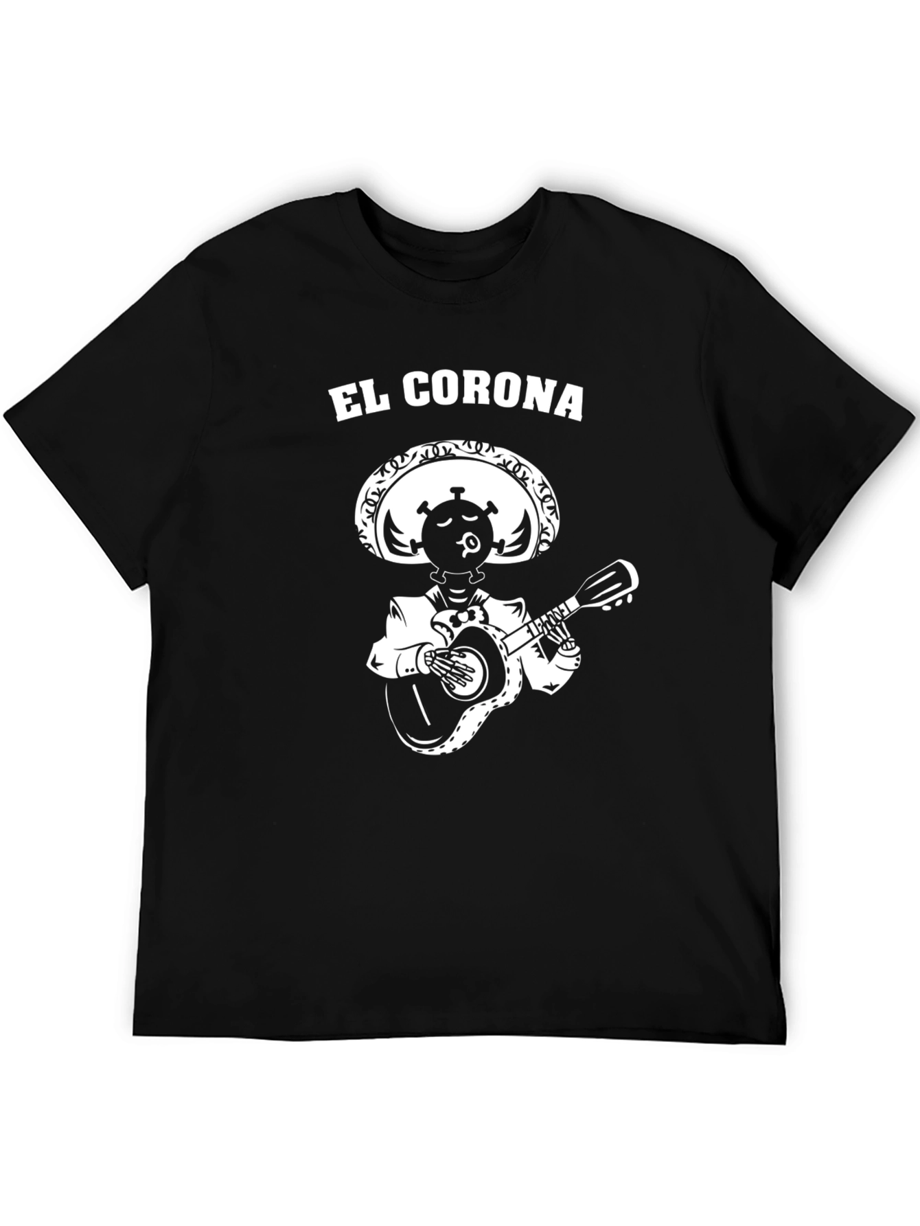 Black El Corona Mariachi T-Shirt - Funny Graphic Tee view 5