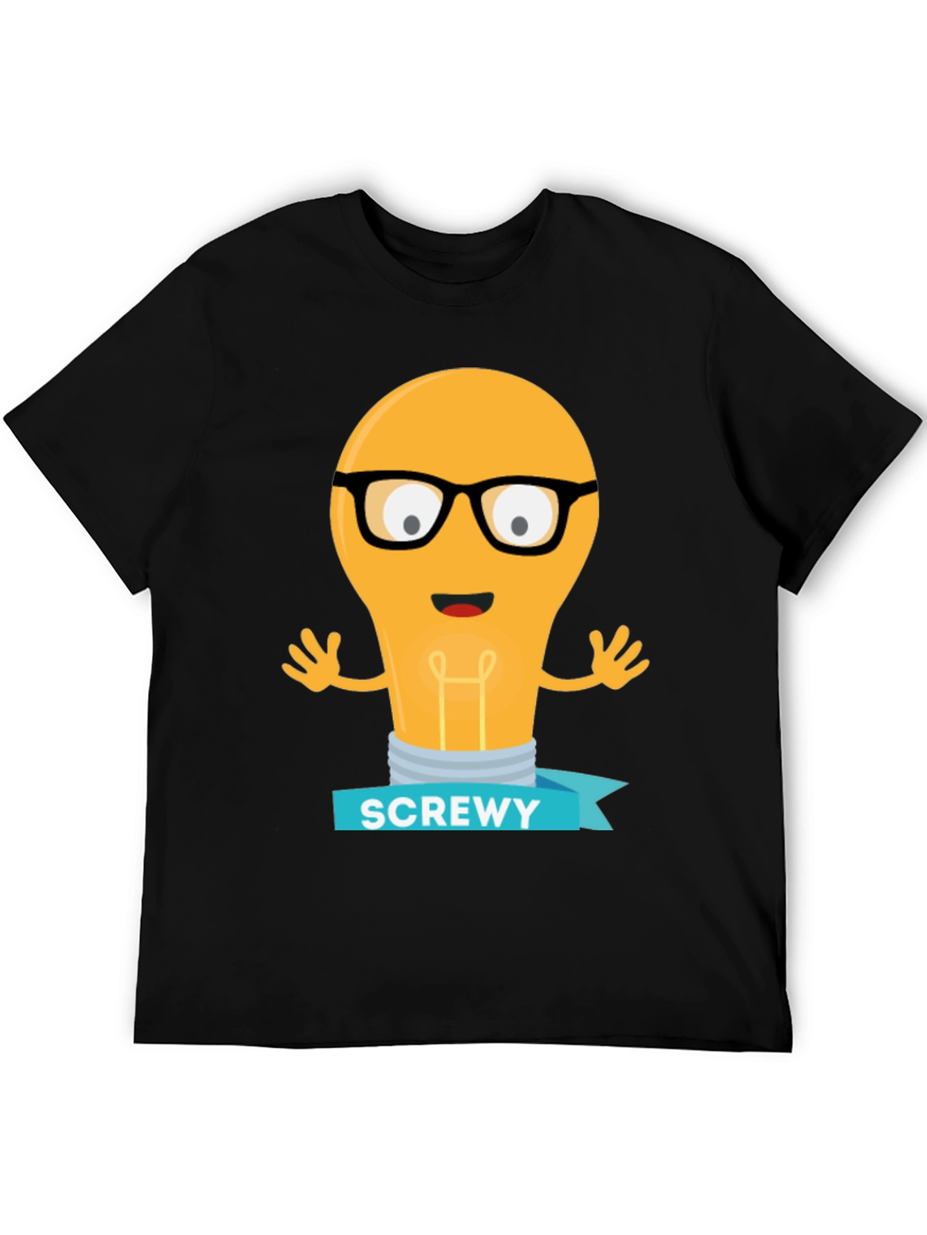 Black Screwy Light Bulb Graphic Tee view 5
