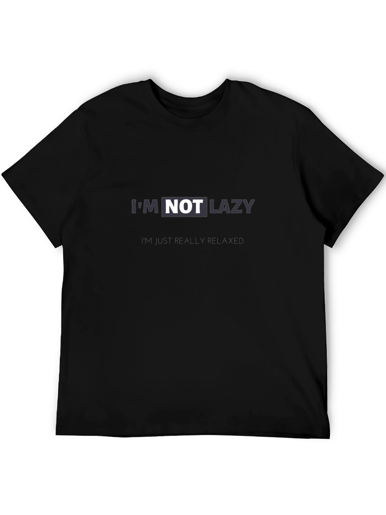 Black I'm Not Lazy Graphic T-Shirt - Black view 5