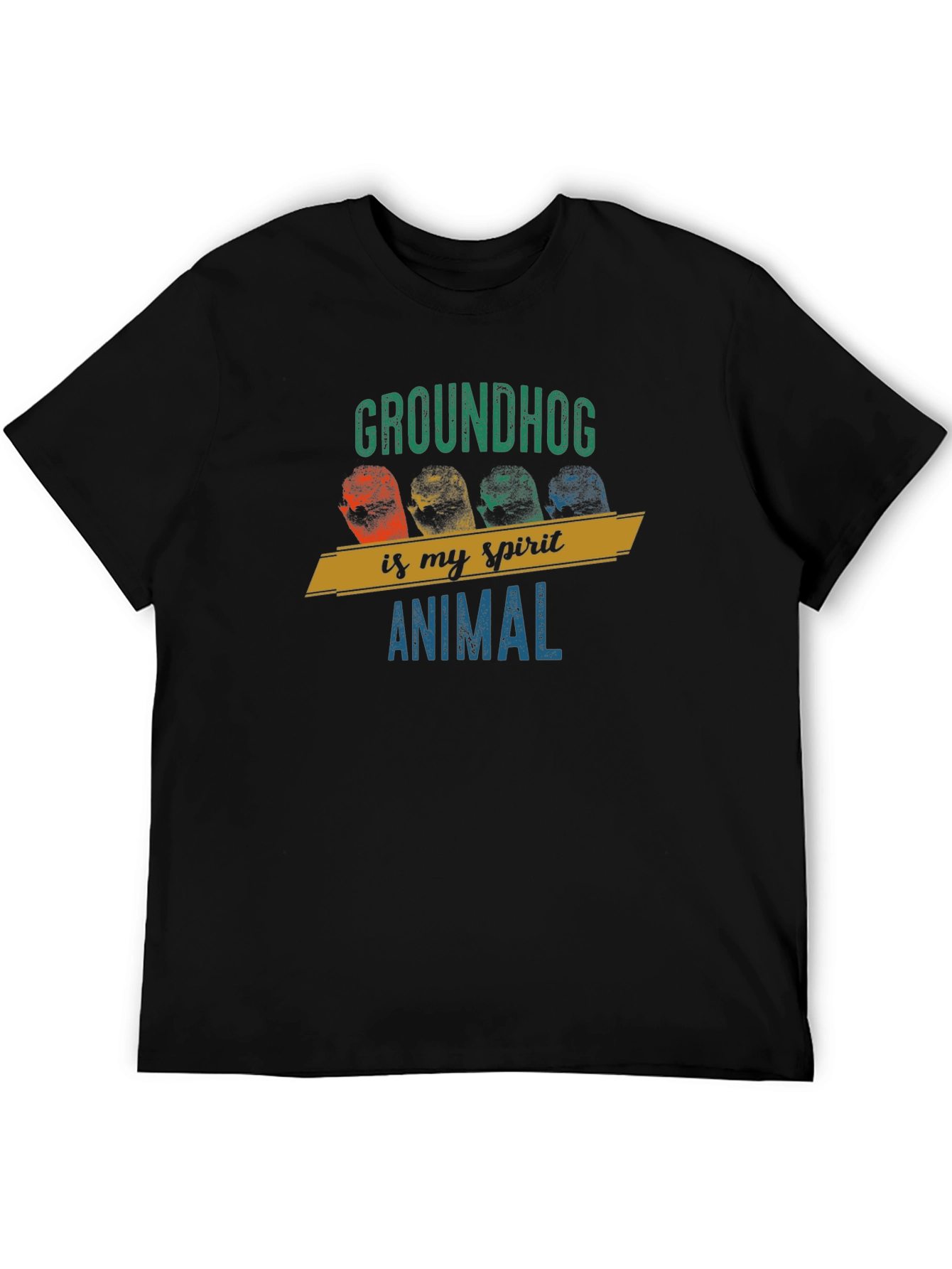 Black Groundhog Spirit Animal T-Shirt view 5
