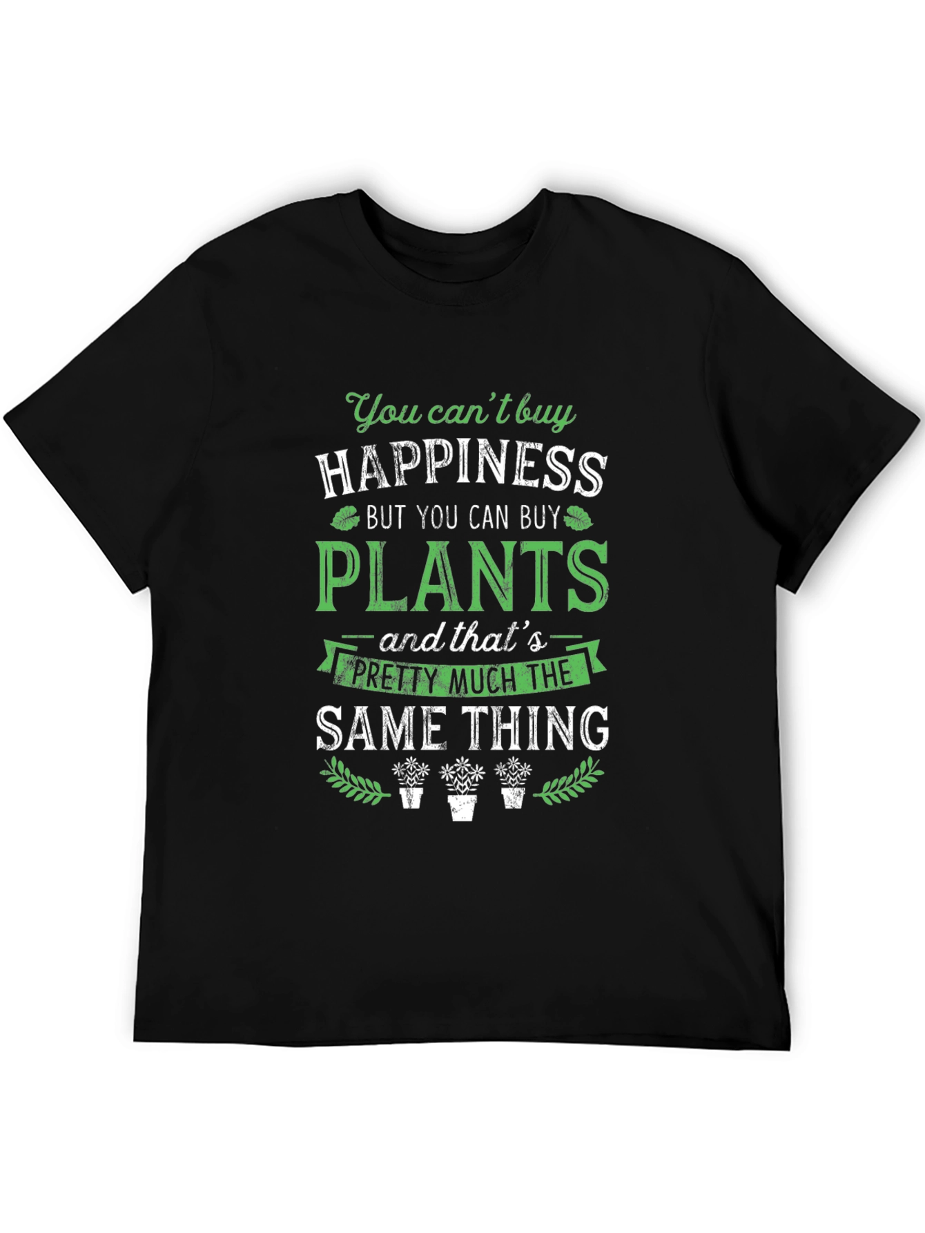 Black Happiness is Plants Graphic Tee view 5