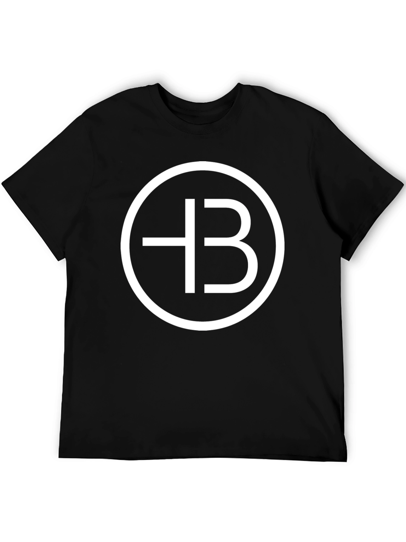 Black Modern Logo Graphic Tee - Black Cotton Blend view 5