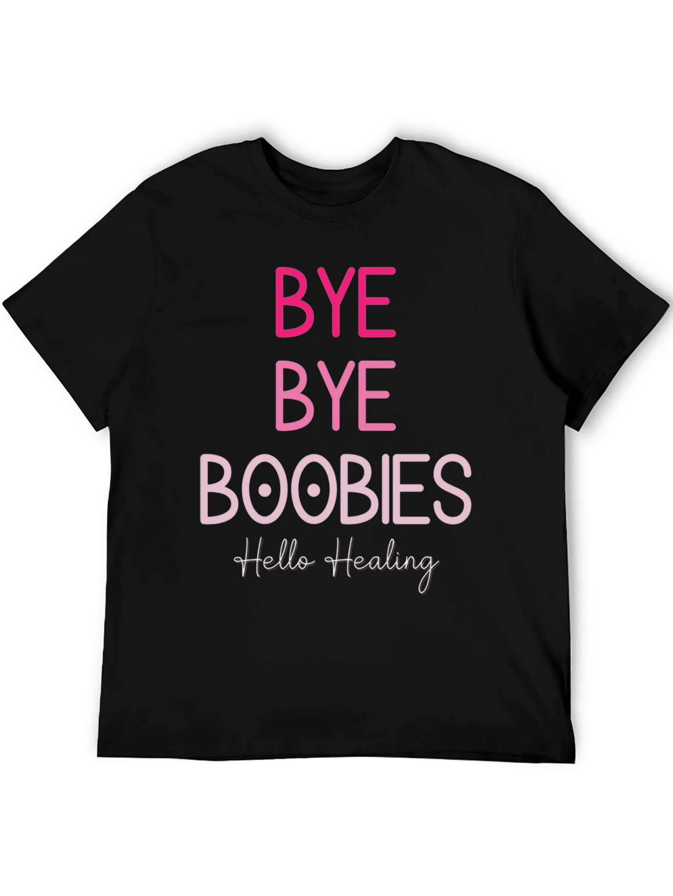 Black Bye Bye Boobies Healing T-Shirt view 5