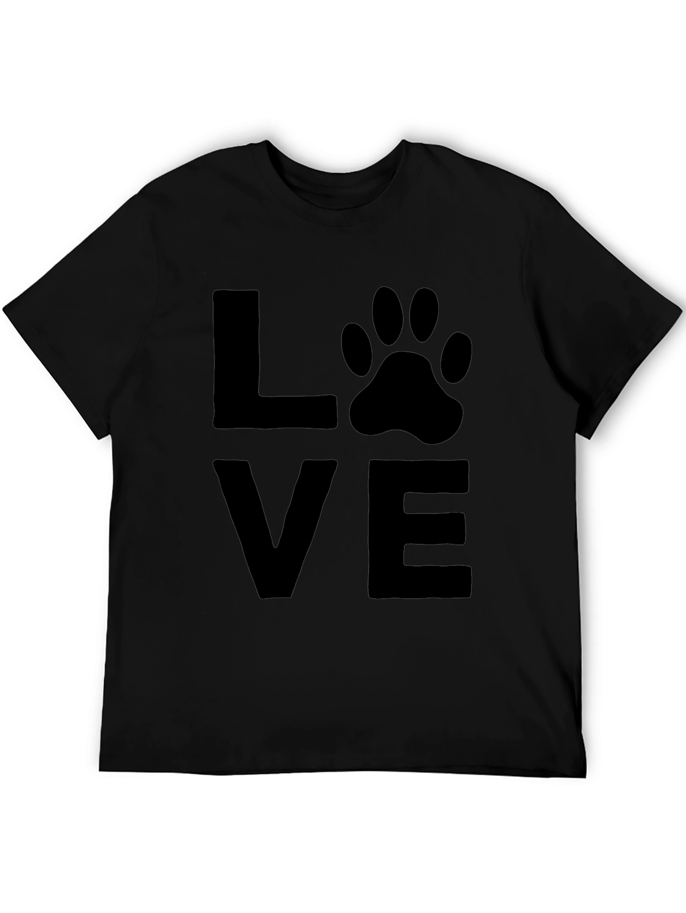Black Love Paw Print T-Shirt - Black Graphic Tee view 5